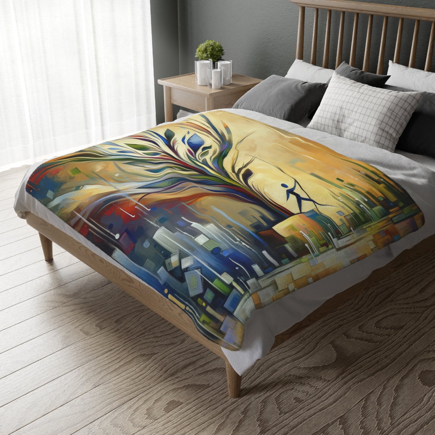 Pruning Distraction Tachism Velveteen Microfiber Blanket (Two-sided print)