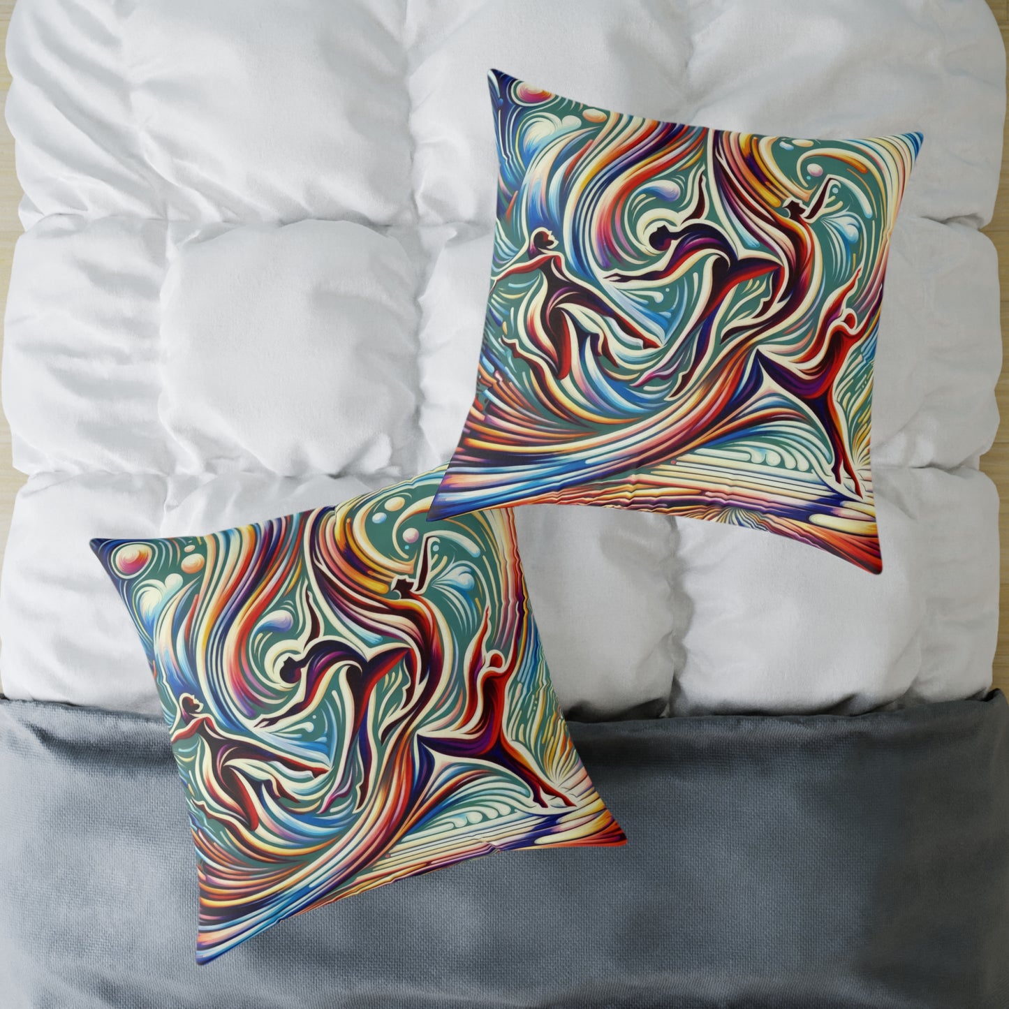 Choreographic Mindful Tachism Spun Polyester Pillow