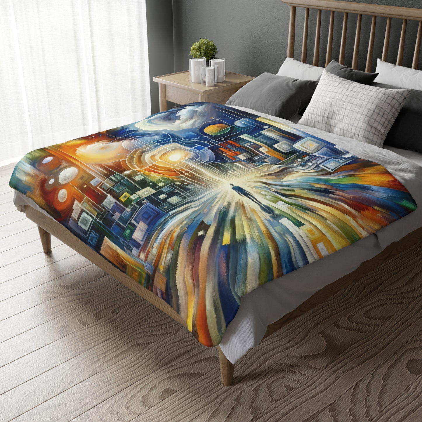 Mindful Megabyte Convergence Velveteen Microfiber Blanket (Two-sided print)