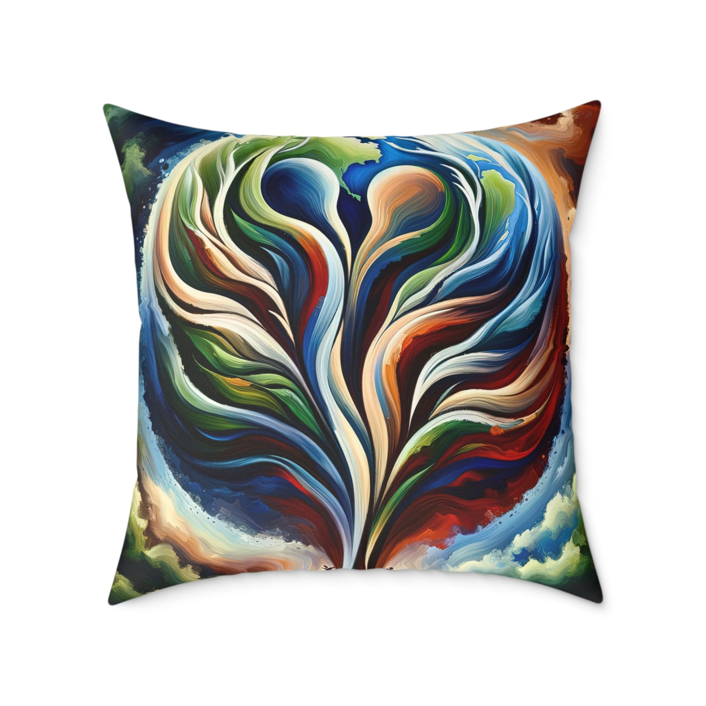 Interconnected Earth Advocates Spun Polyester Pillow