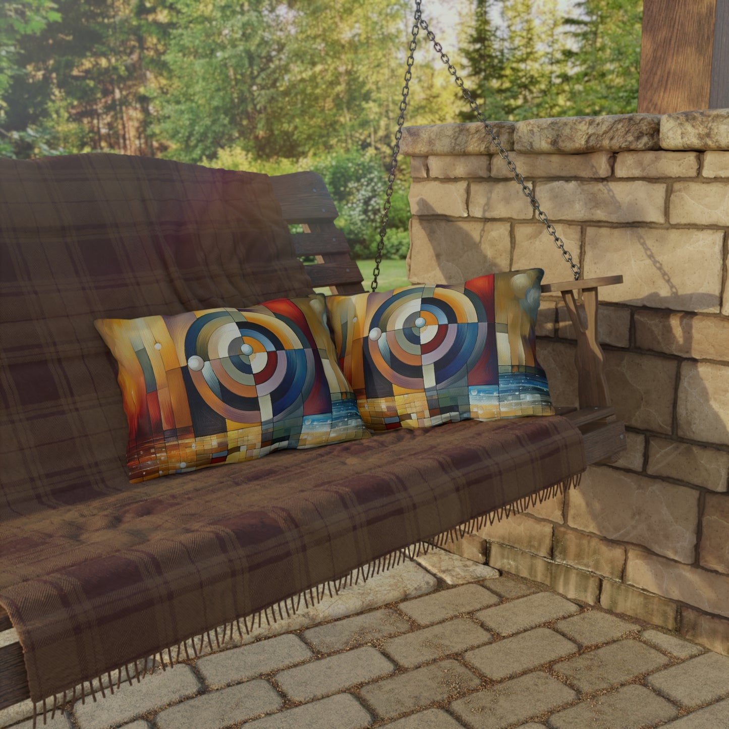Oneness Through Tachism Outdoor Pillows
