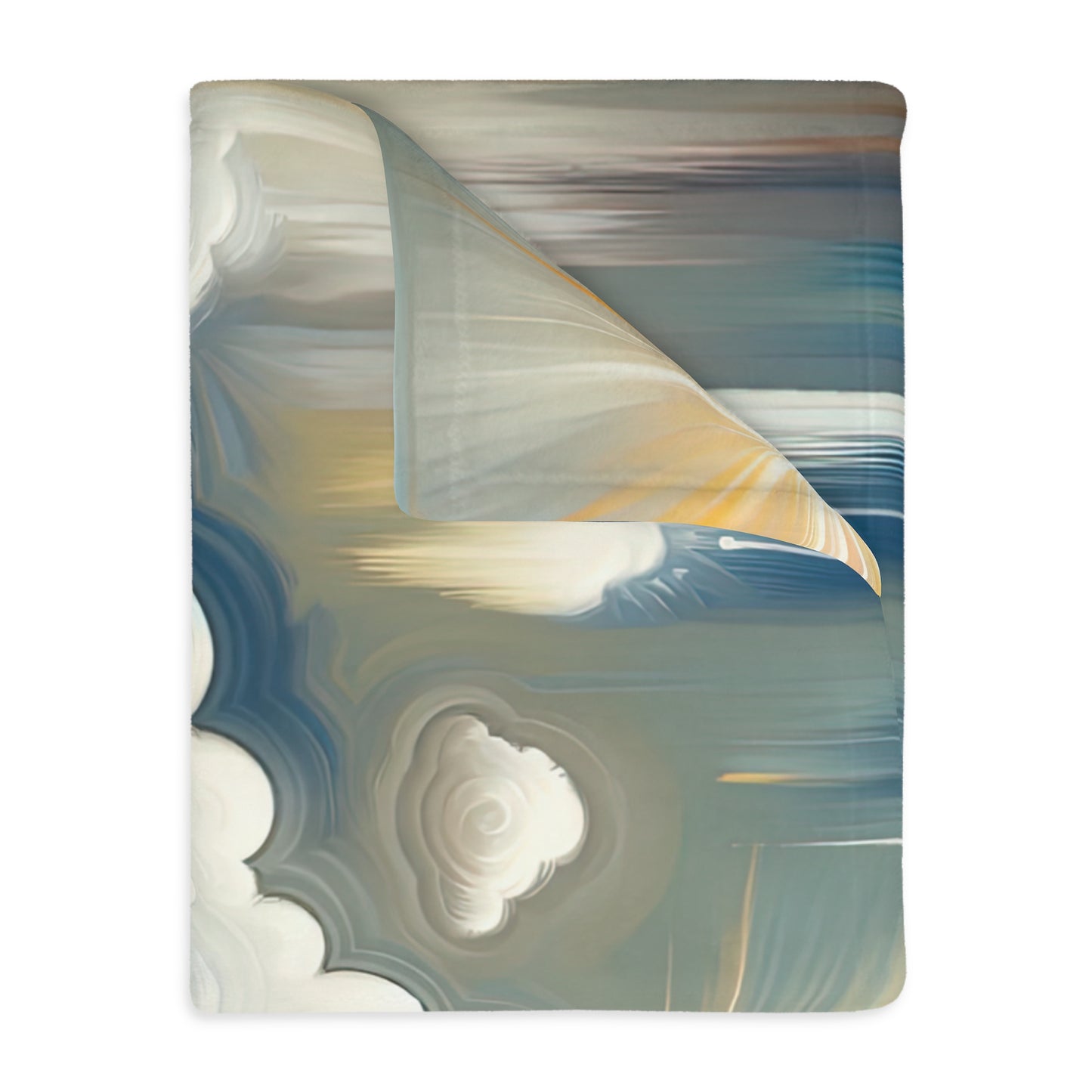 Grounding Silver Clouds Velveteen Microfiber Blanket (Two-sided print)