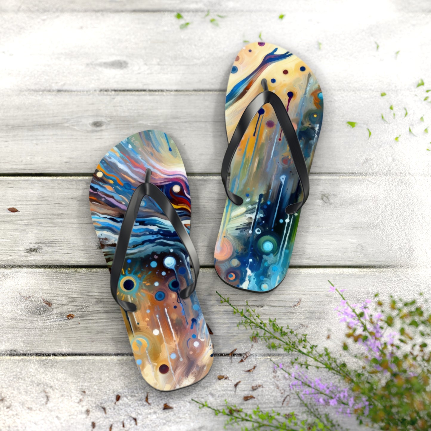 Journey Embrace Tachism Flip Flops