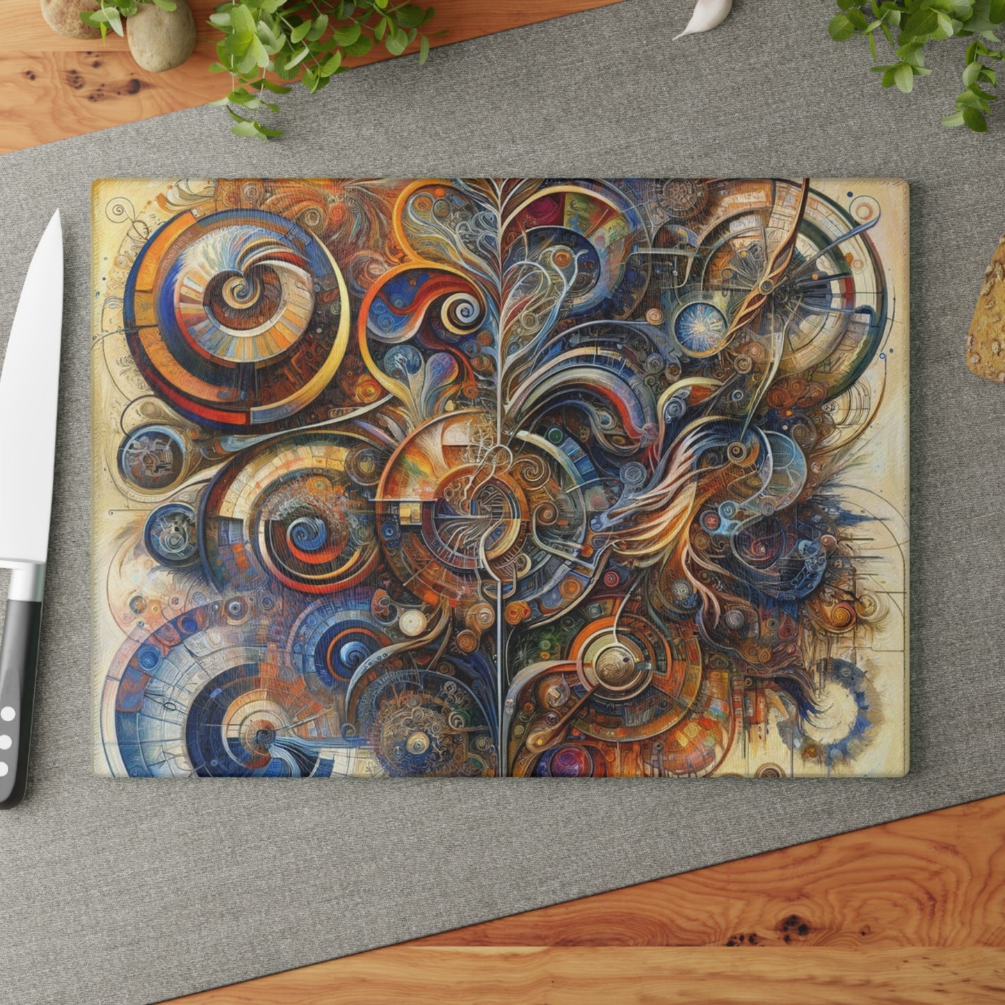 Ethos Web Abstract Glass Cutting Board