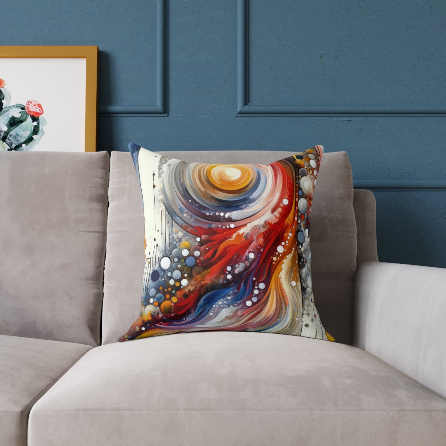 Harmonic Swirl Elegance Spun Polyester Pillow