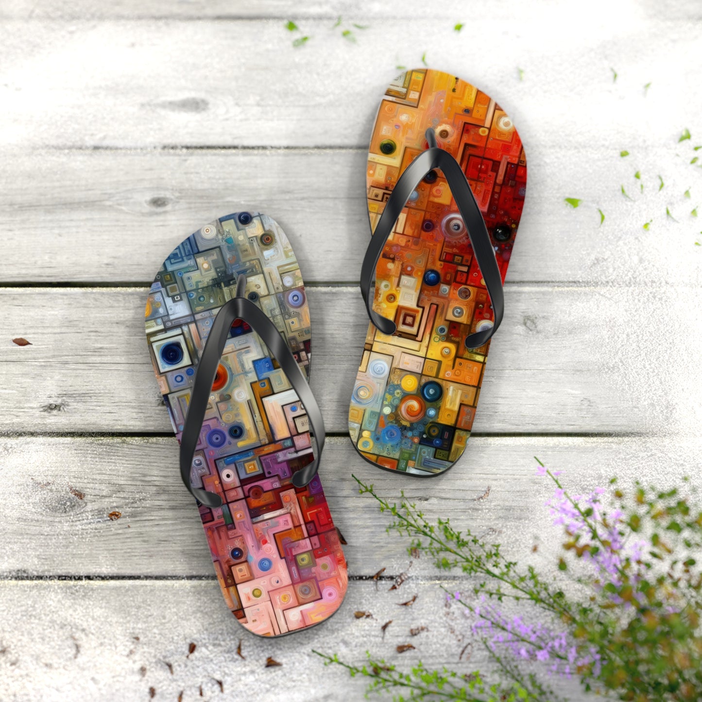 Witty Conversation Tapestry Flip Flops