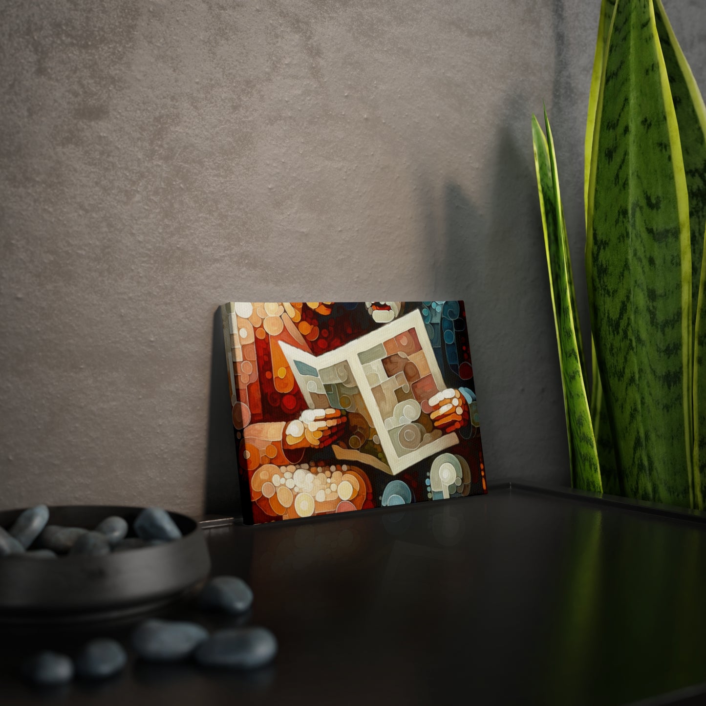 Elderly Unity Tachism Canvas Photo Tile