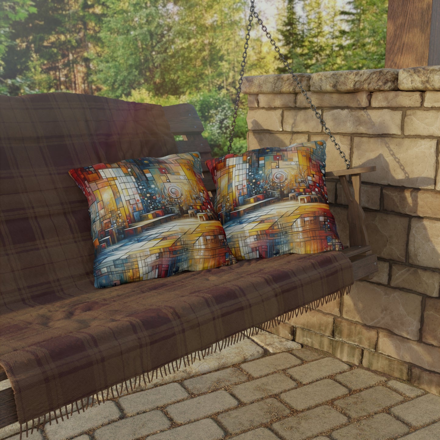 Reflective Habitation Art Outdoor Pillows