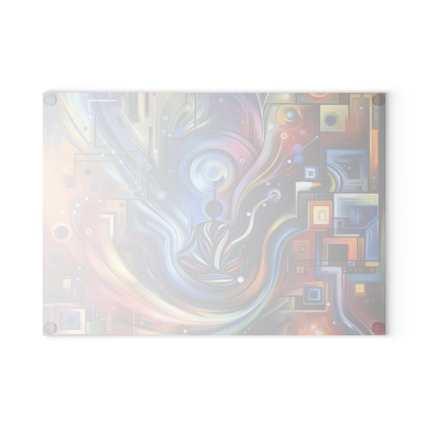 Digital Mindfulness Abstract Glass Cutting Board