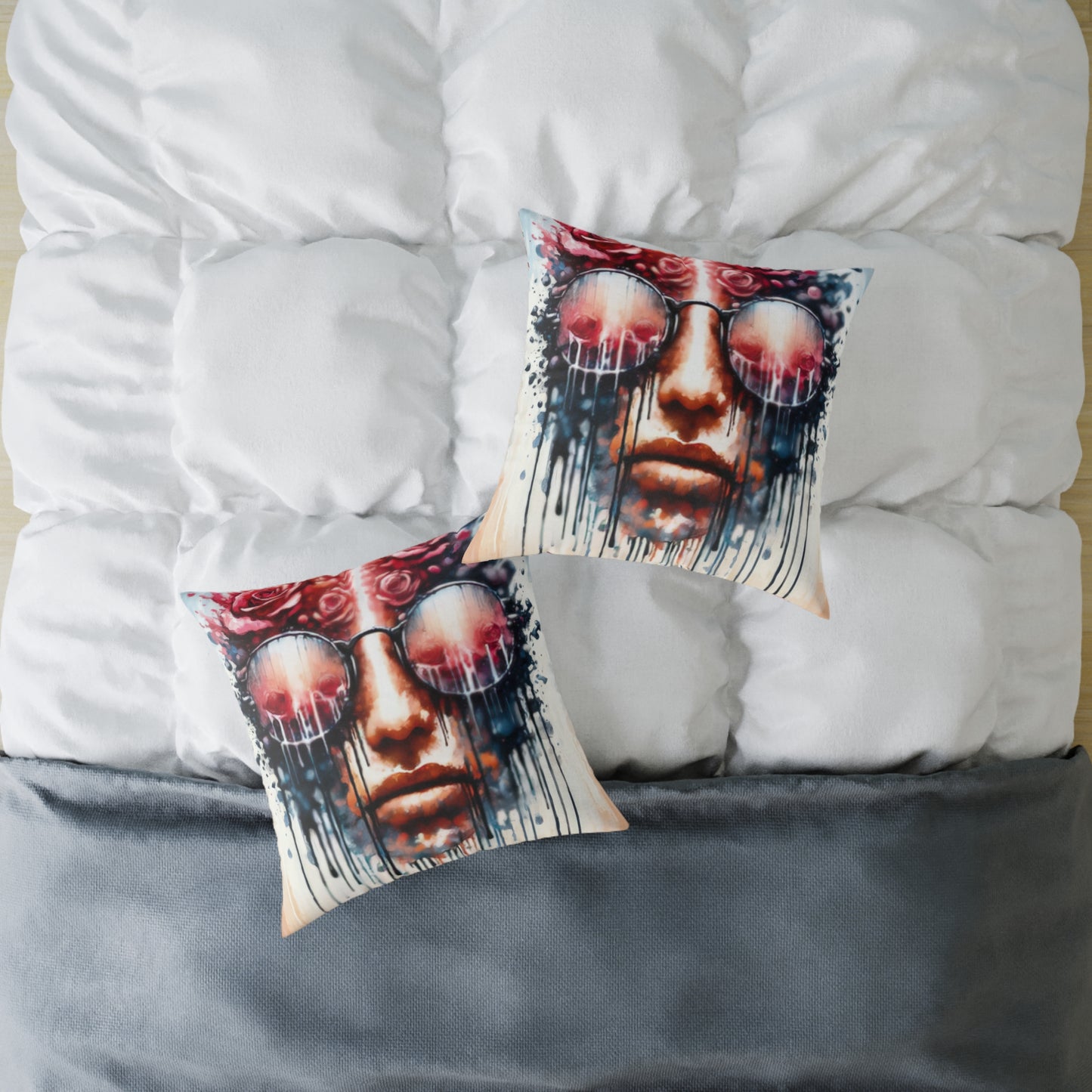 Perception Cleansing Tachism Spun Polyester Pillow