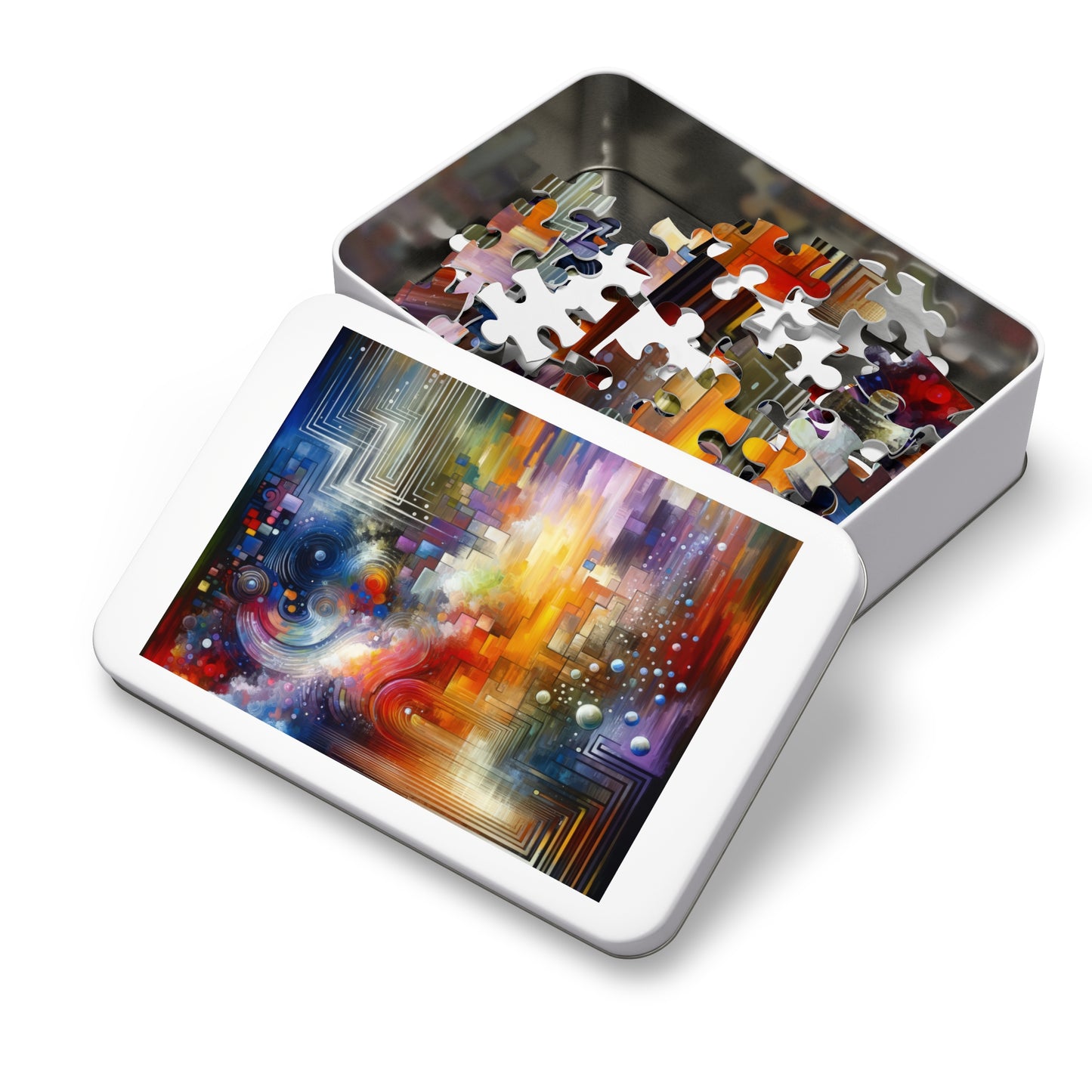 Abstract Technicolor Synthesis Jigsaw Puzzle (30, 110, 252, 500,1000-Piece)
