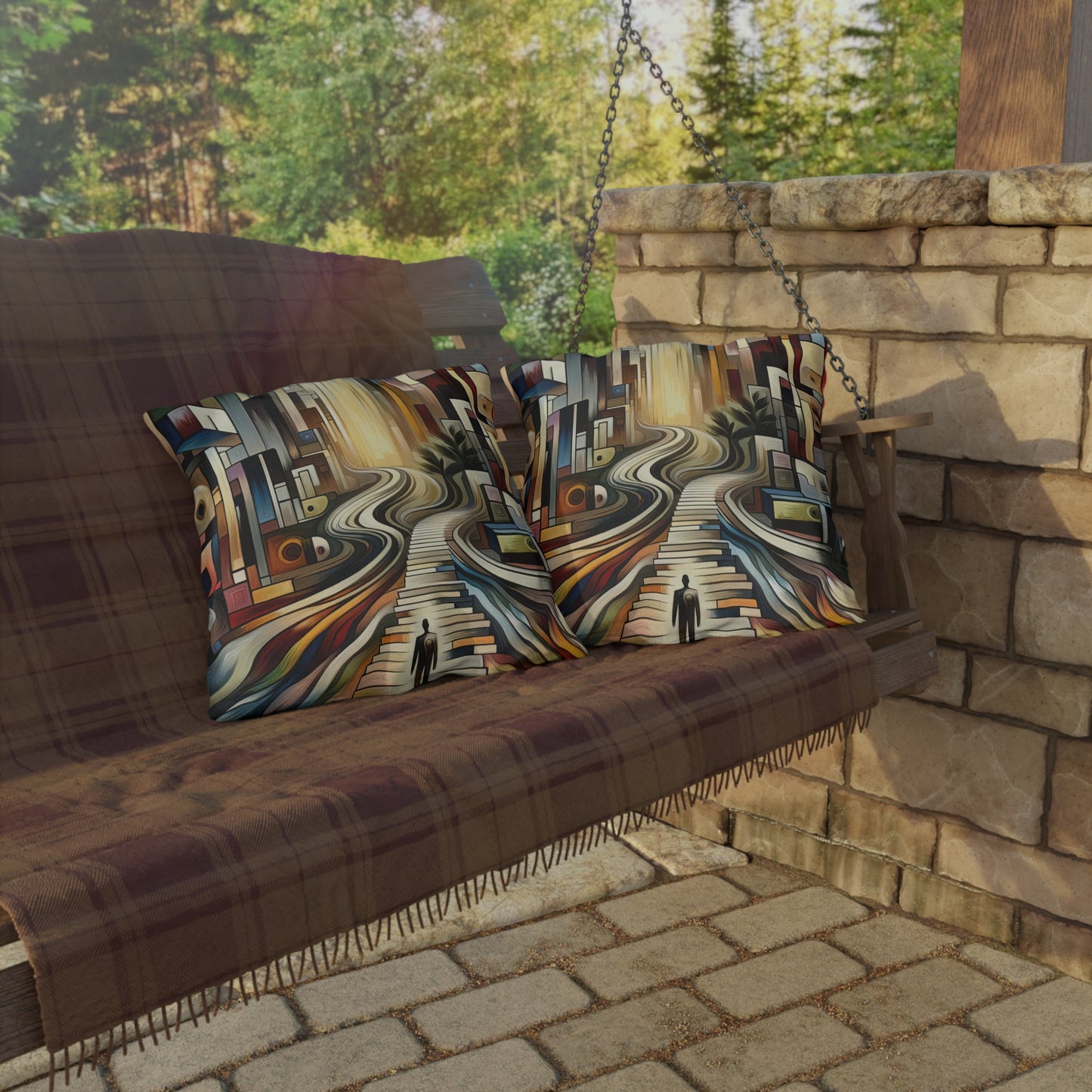 Relatable Journey Abstraction Outdoor Pillows