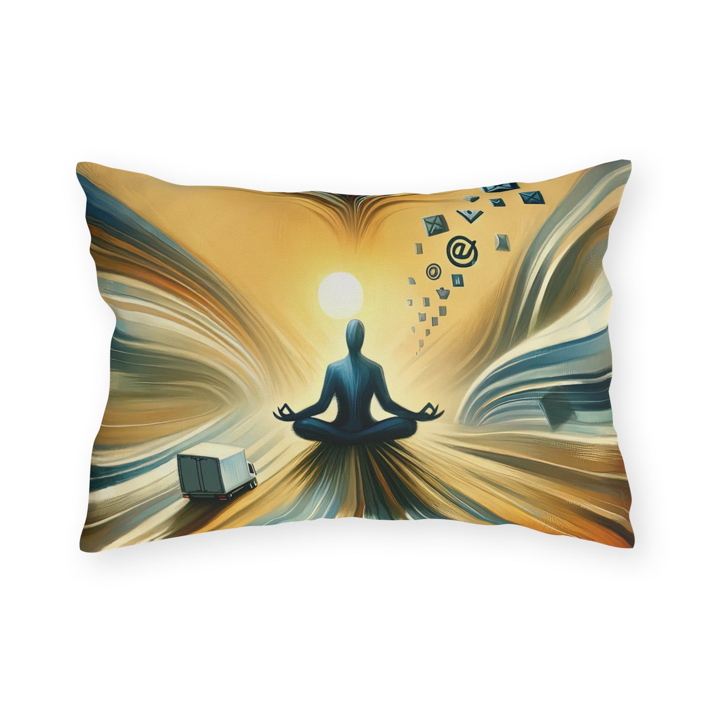 Meditative Commute Flow Outdoor Pillows