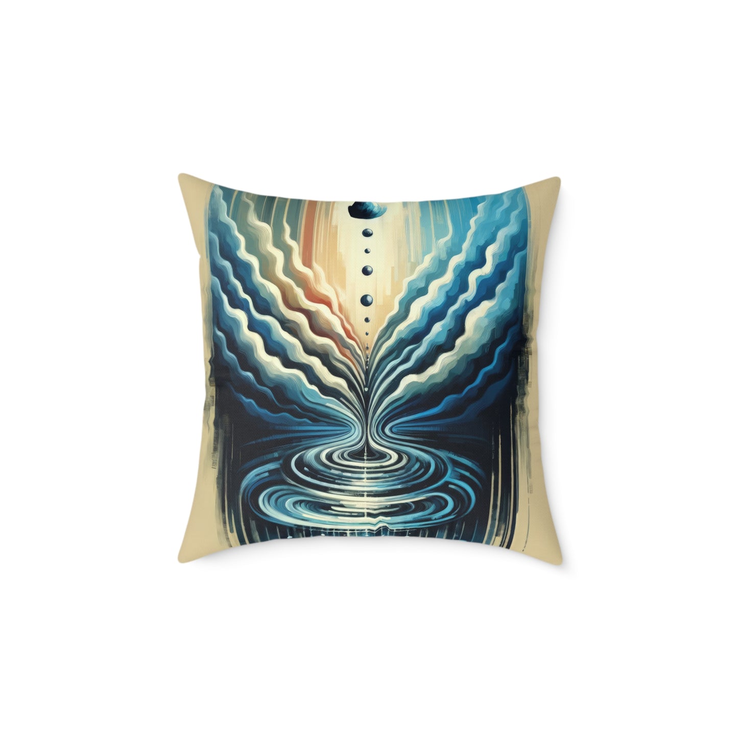 Ripple Effect Abstract Spun Polyester Pillow