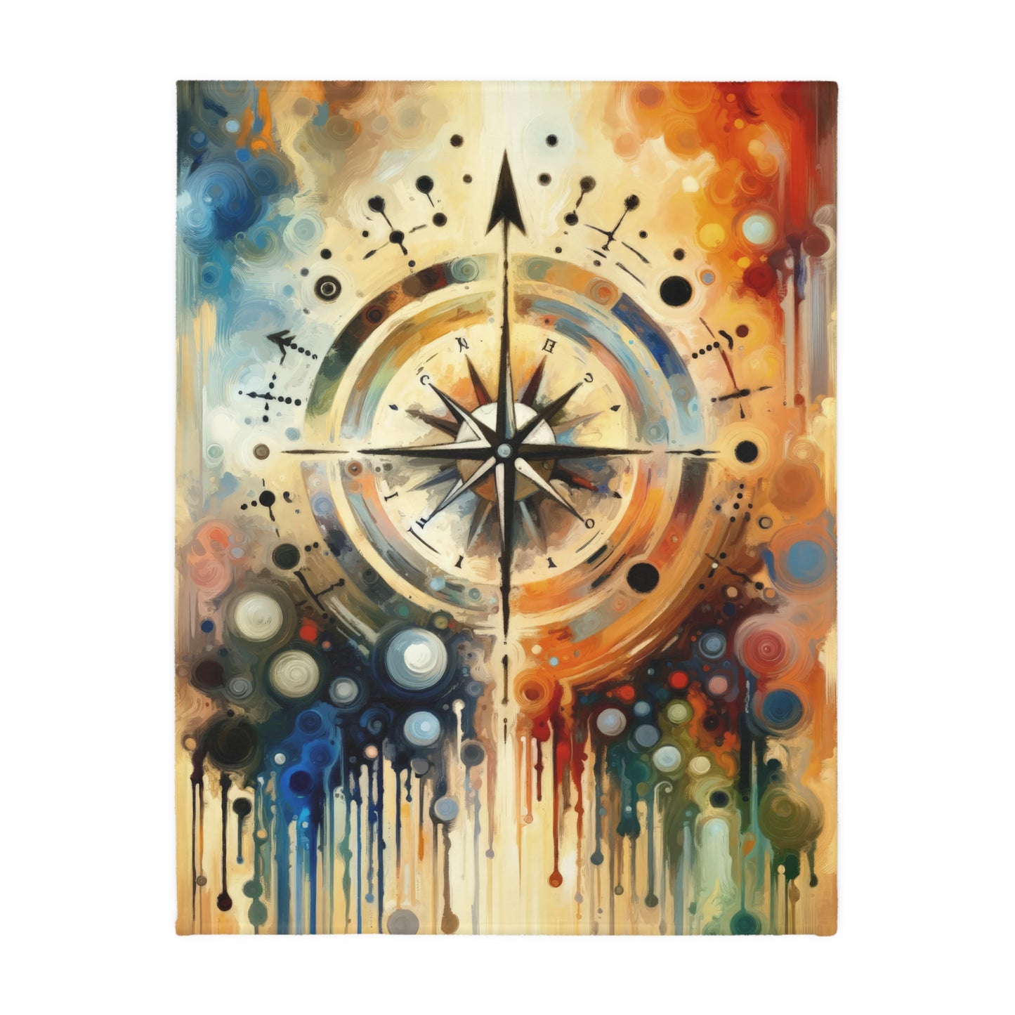 Guidance Abstract Compass Velveteen Microfiber Blanket (Two-sided print)