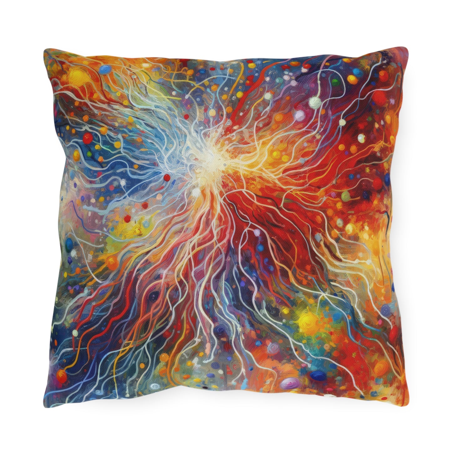 Emotive Yarn Explosion Outdoor Pillows