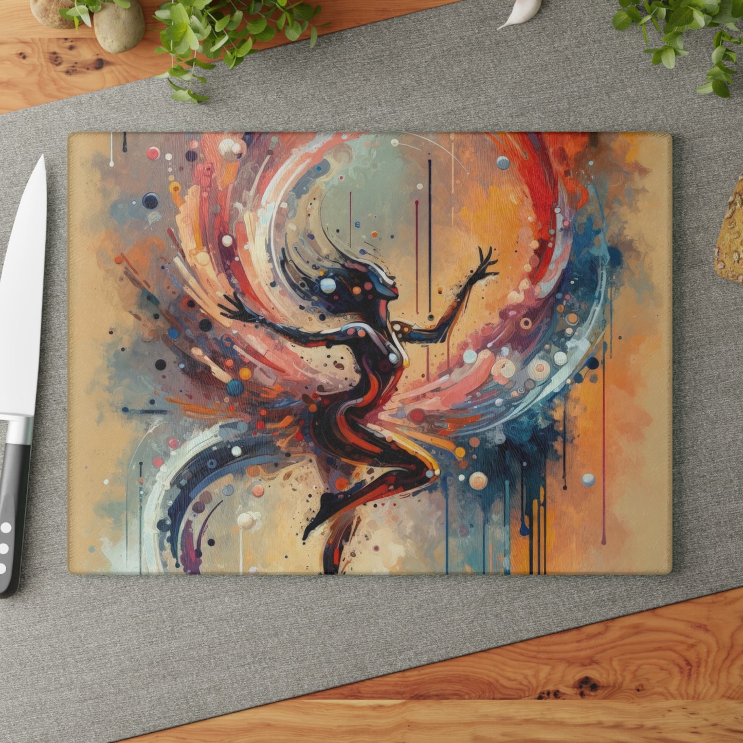 Decision Dance Tachism Glass Cutting Board