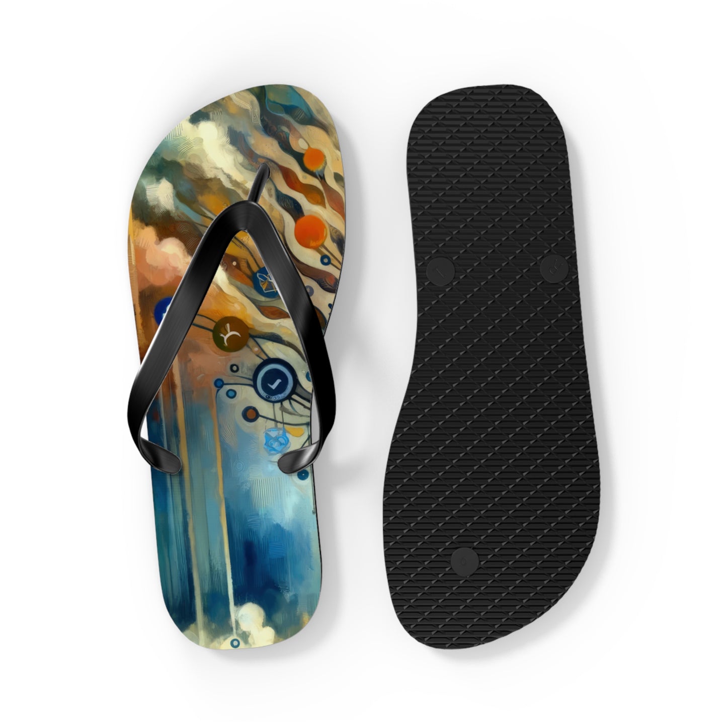 Reflective Digital Meditation Flip Flops