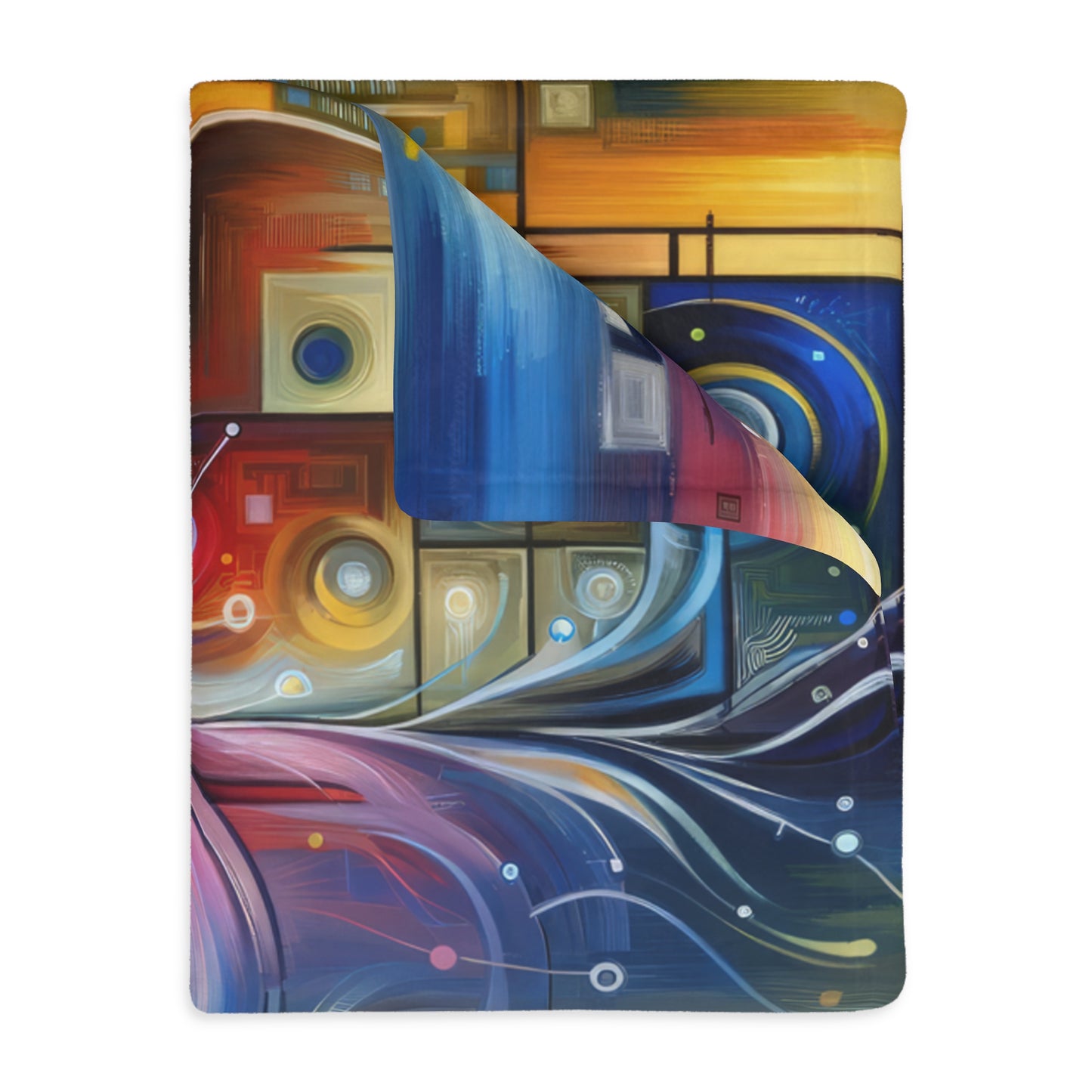Digital Mindfulness Abstract Velveteen Microfiber Blanket (Two-sided print)