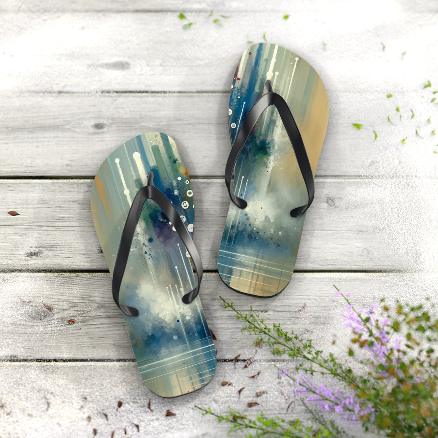 Tachism Digital Escape Flip Flops