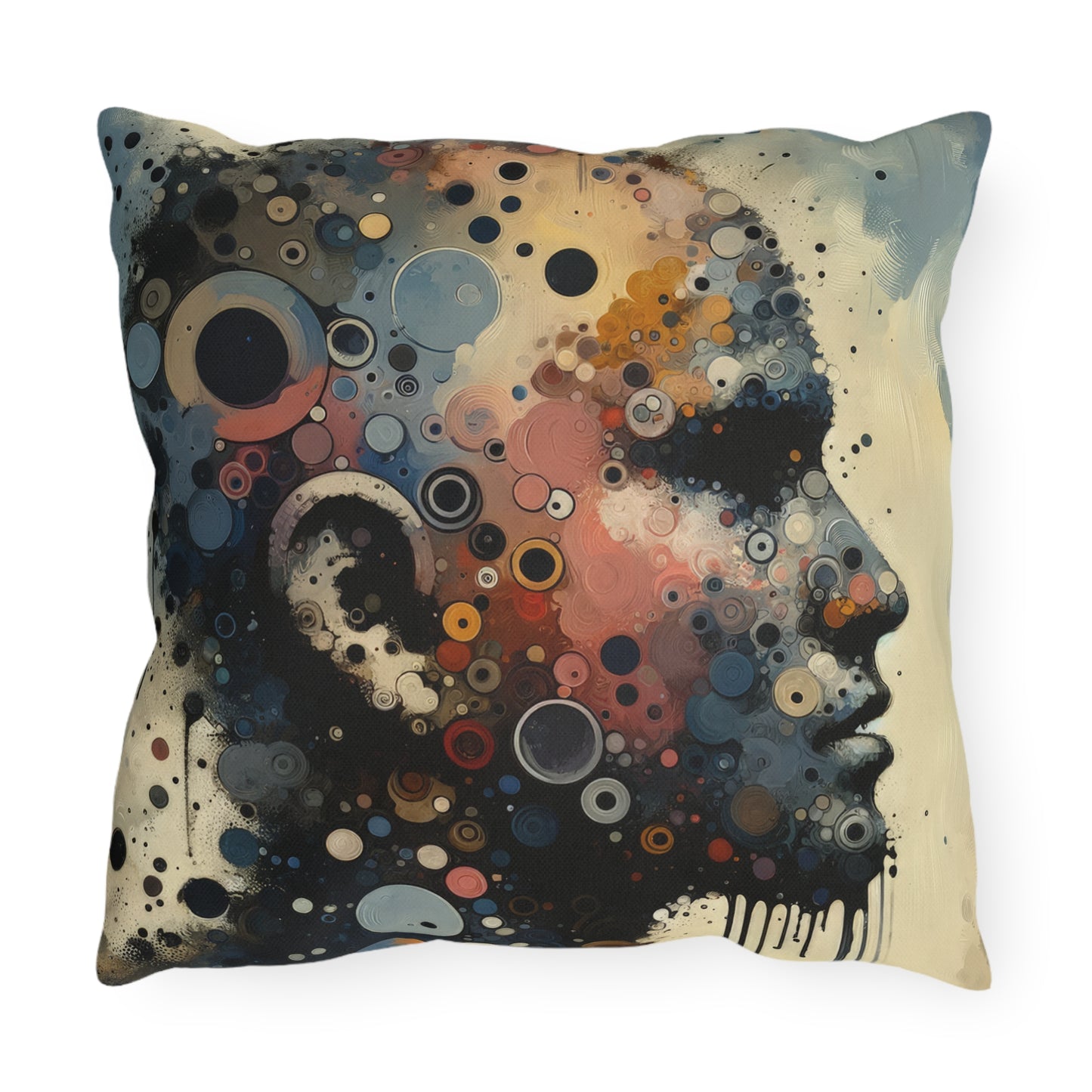 Reflective Tachism Contemplation Outdoor Pillows