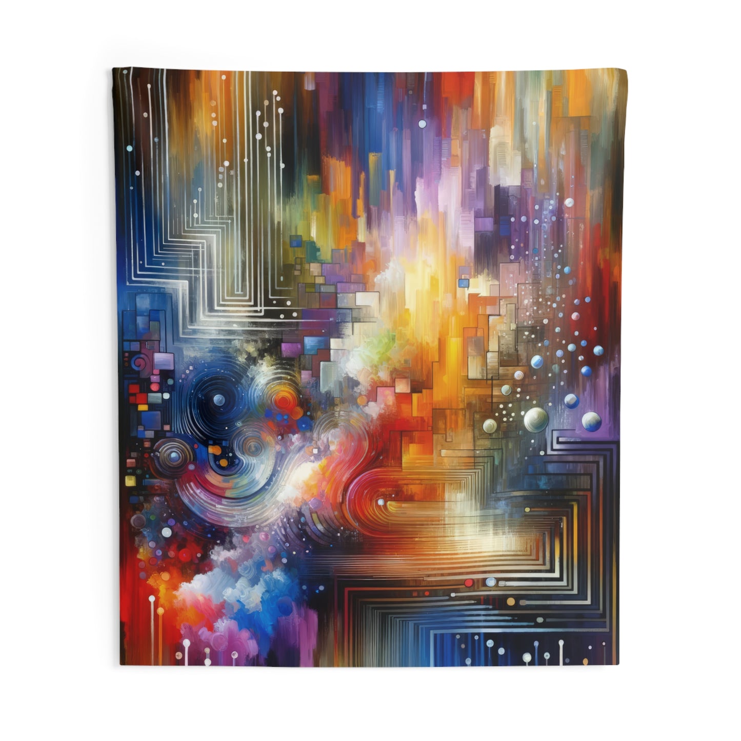 Abstract Technicolor Synthesis Indoor Wall Tapestries