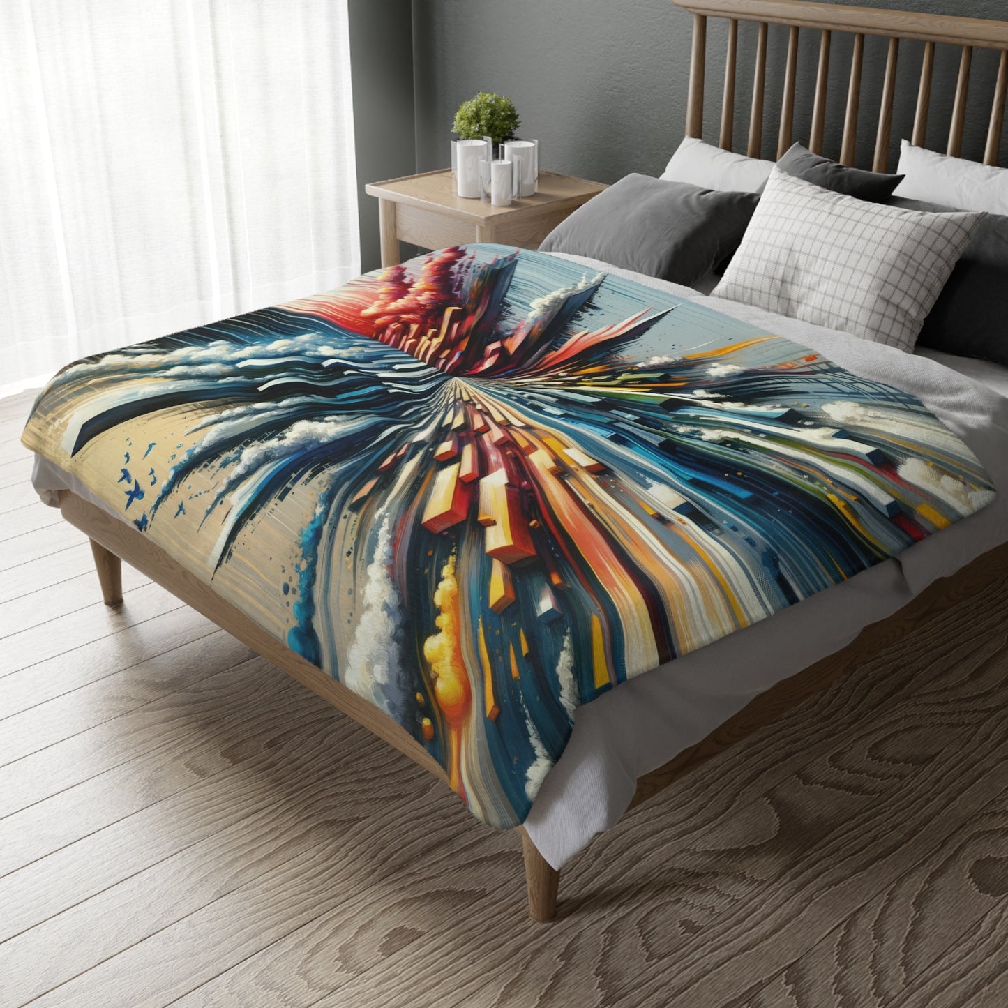 Rapid Perspective Shift Velveteen Microfiber Blanket (Two-sided print)