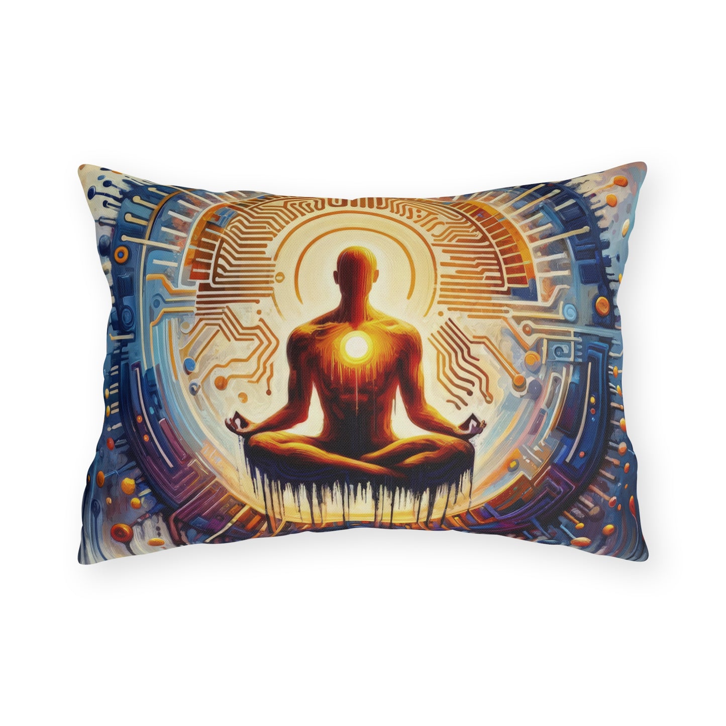 Meditative Technological Fusion Outdoor Pillows