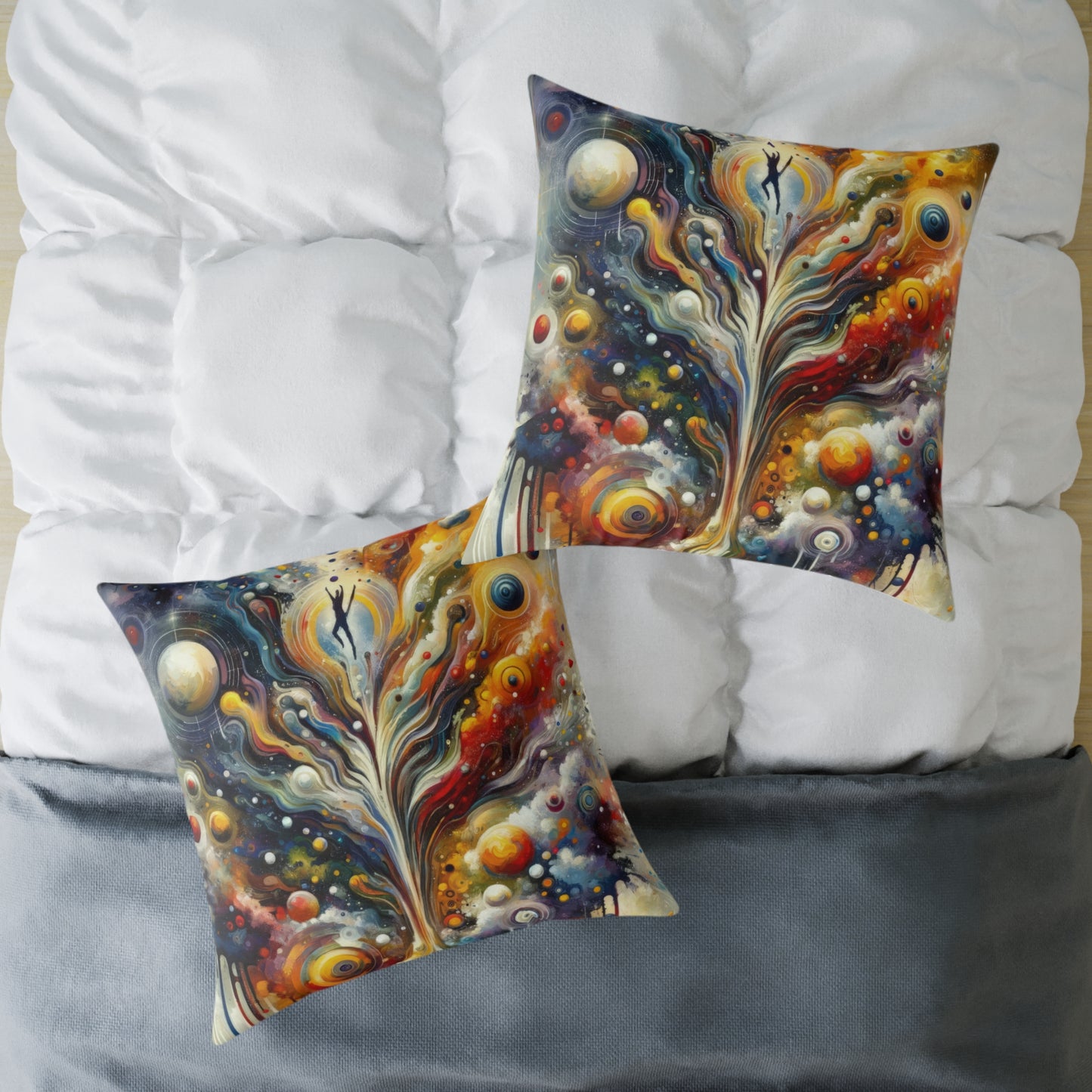 Cosmic Vision Tree Spun Polyester Pillow