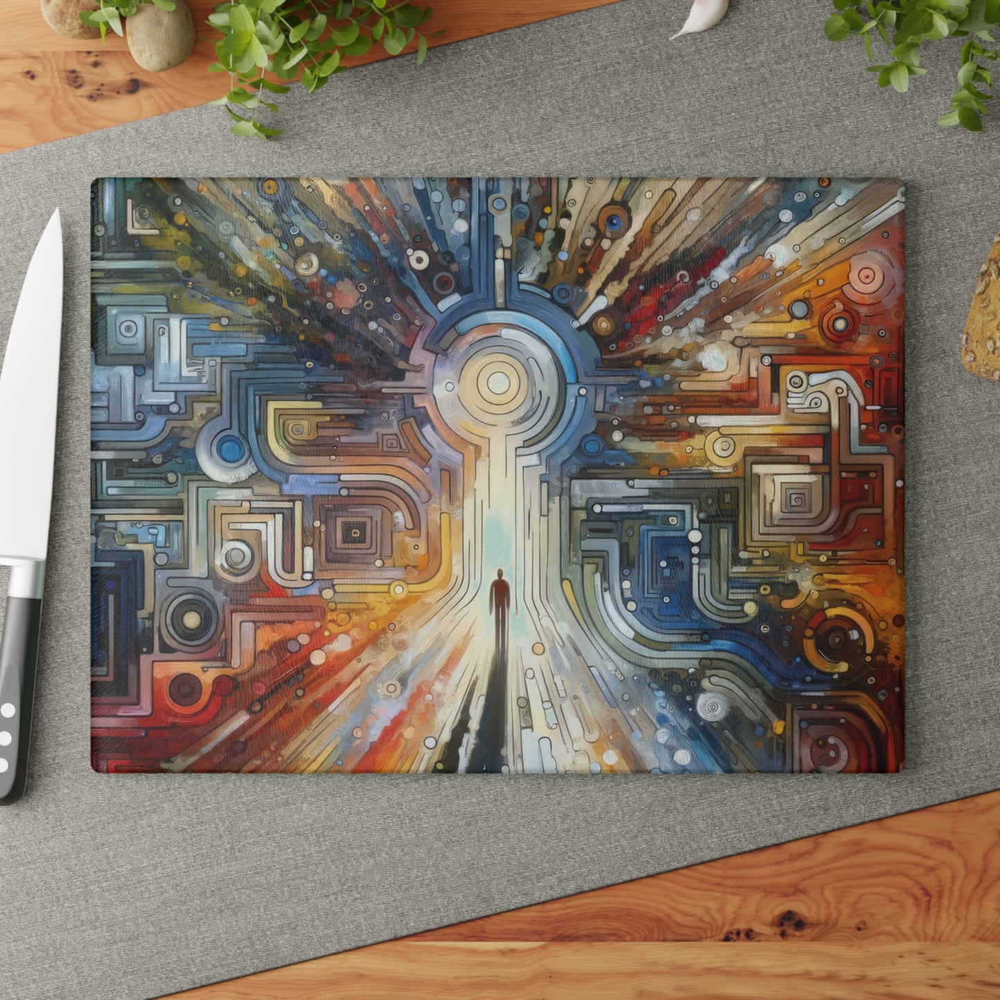 Converging Unity Path Glass Cutting Board
