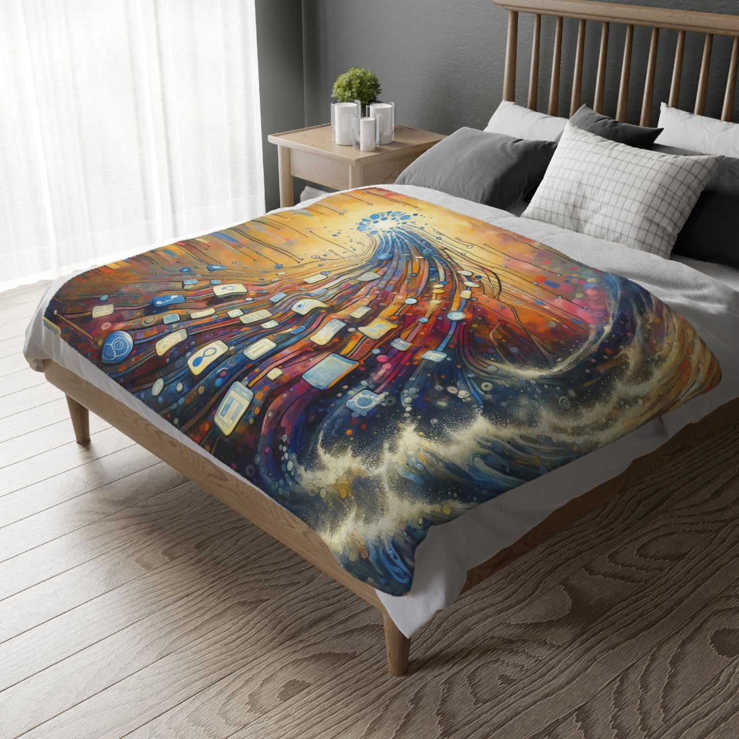Digital Tapestry Weaving Velveteen Microfiber Blanket (Two-sided print)