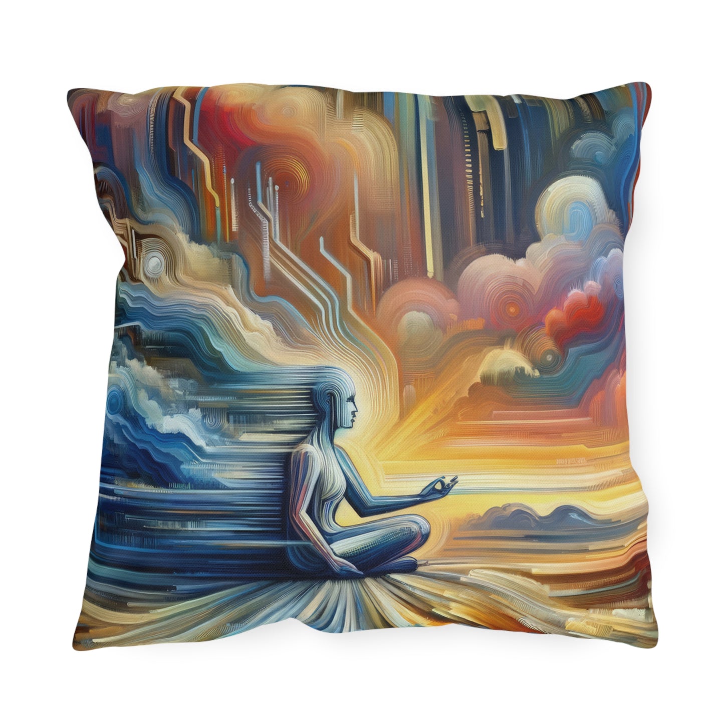 Eternal Digital Meditation Outdoor Pillows