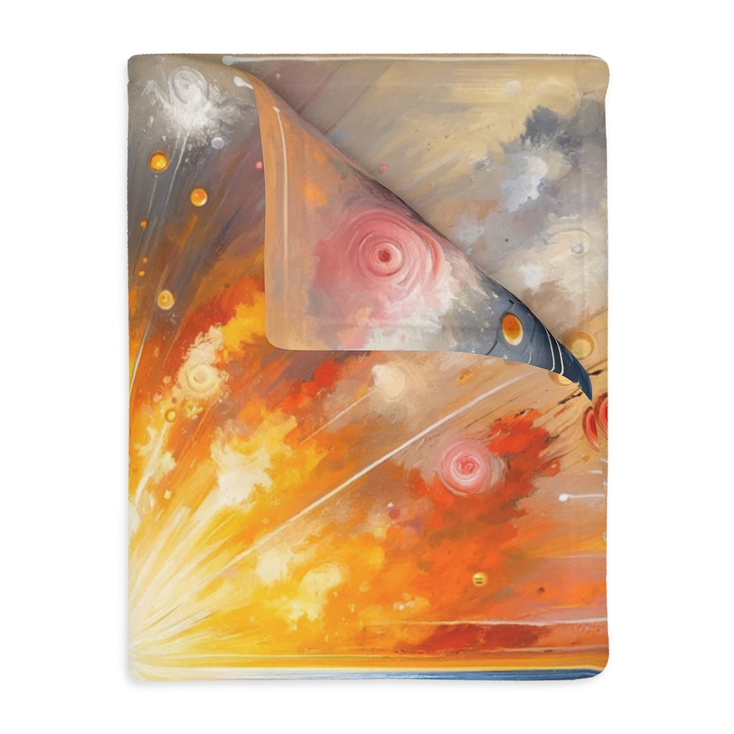Luminous Abstract Tachism Velveteen Microfiber Blanket (Two-sided print)