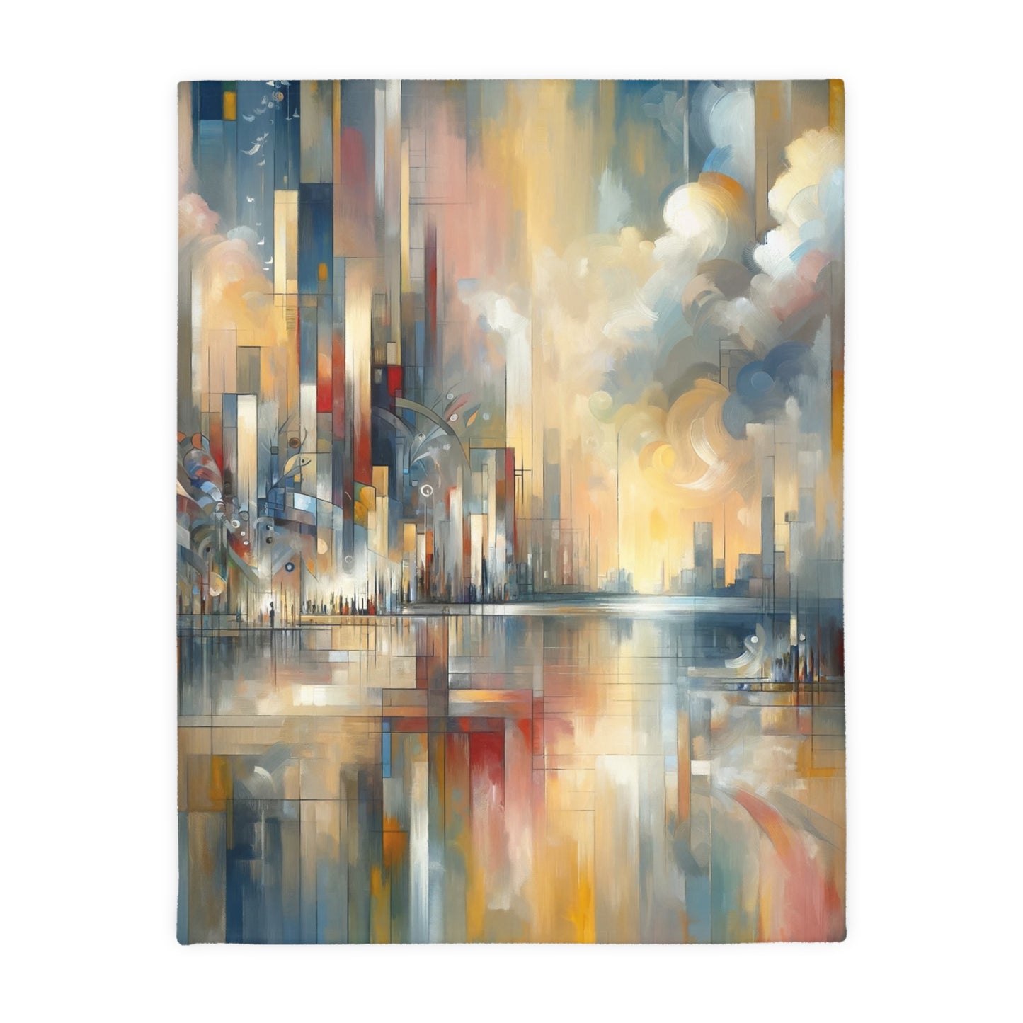 Abstract Buzzing Stillness Velveteen Microfiber Blanket (Two-sided print)