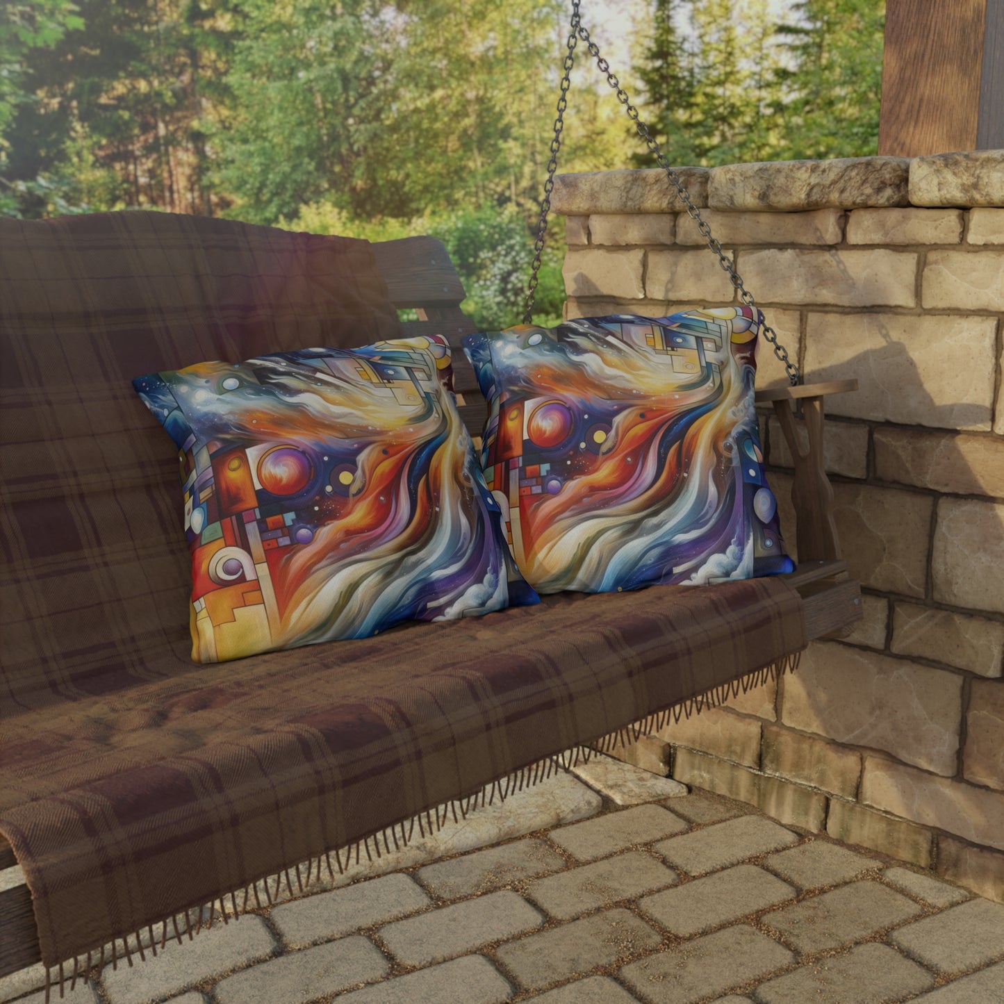 Cosmic Tachism Alchemy Outdoor Pillows