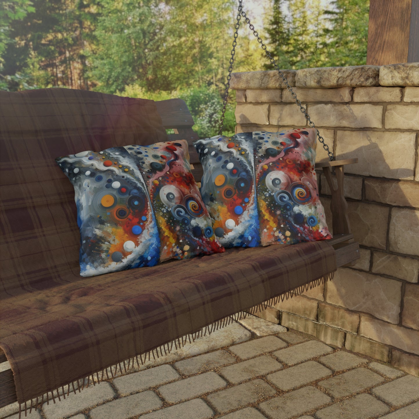 Unity Duality Abstraction Outdoor Pillows