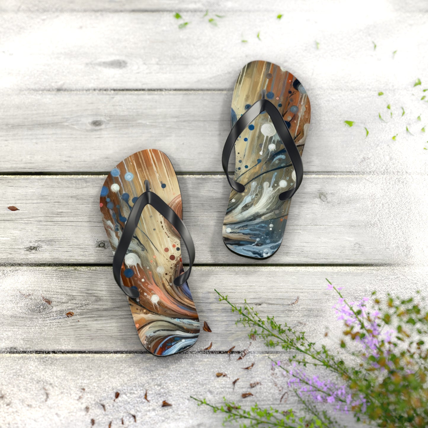 Empathic Connection Tachism Flip Flops