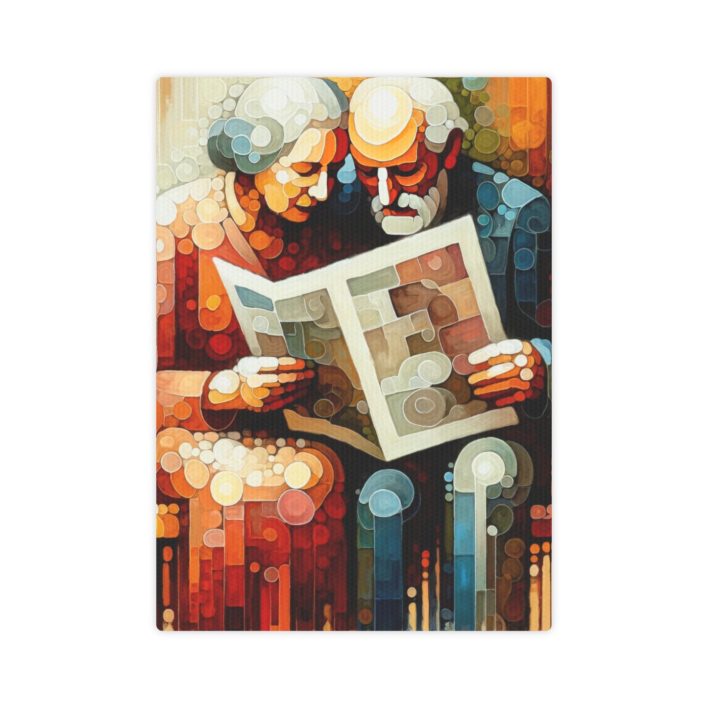 Elderly Unity Tachism Canvas Photo Tile