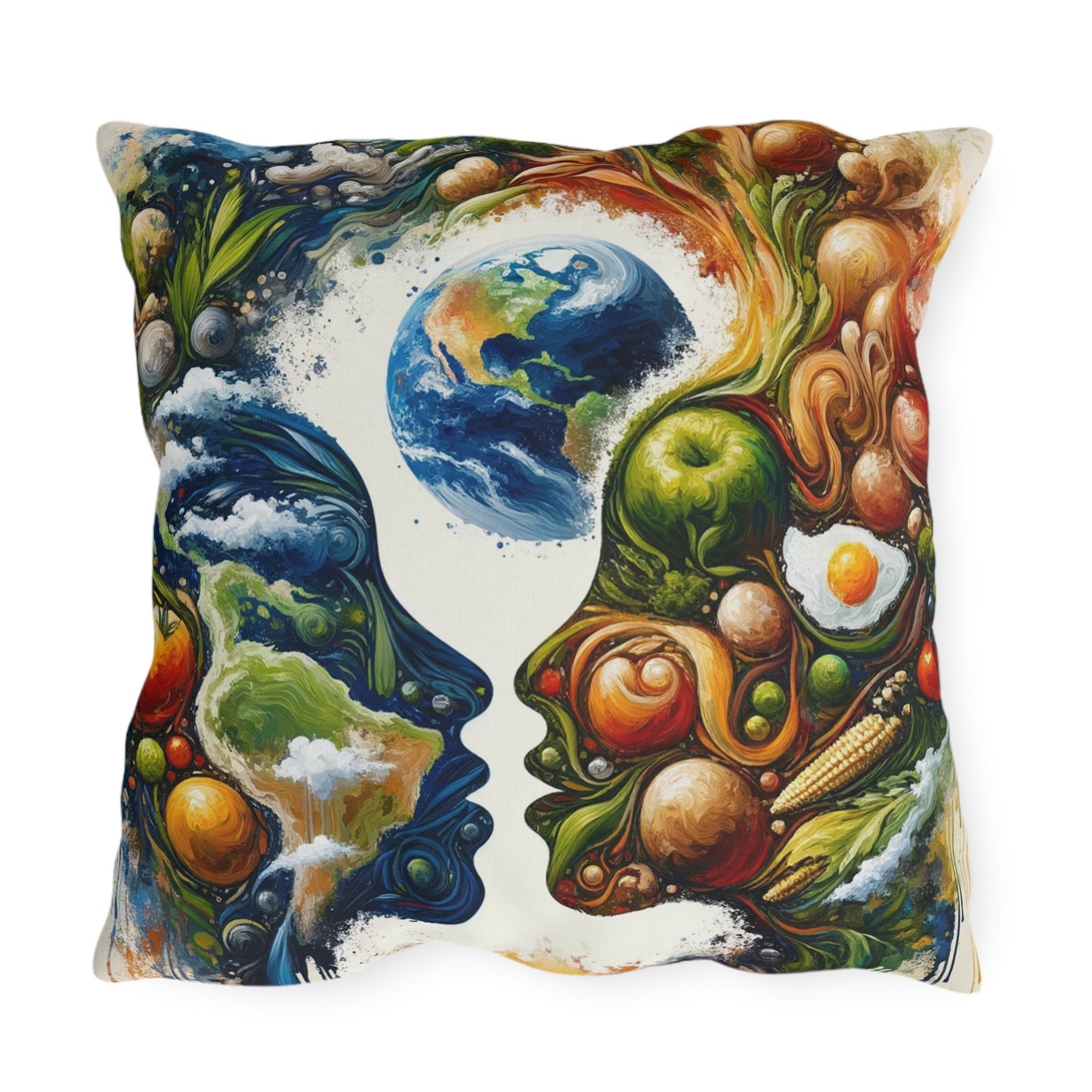 Earthly Dialogue Feast Outdoor Pillows