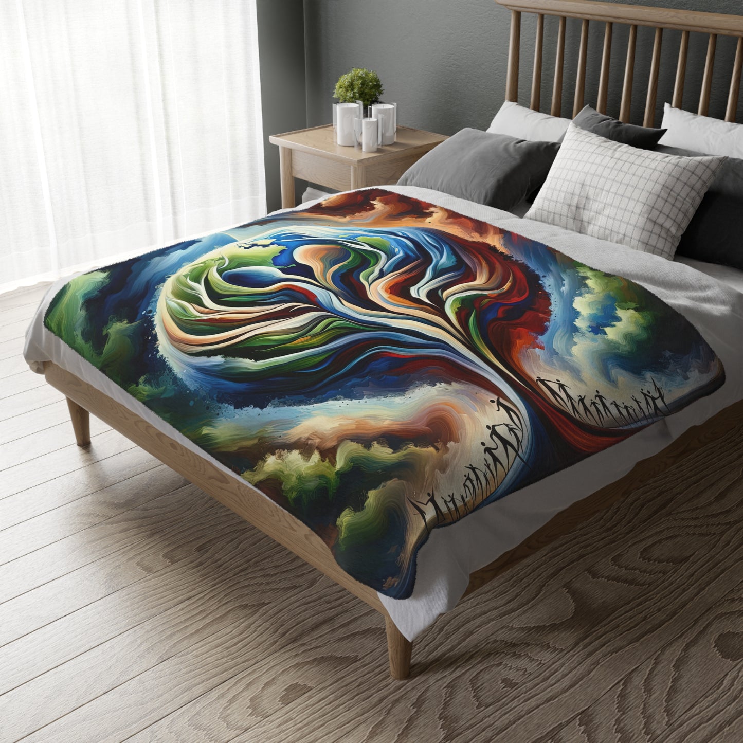 Interconnected Earth Advocates Velveteen Microfiber Blanket (Two-sided print)