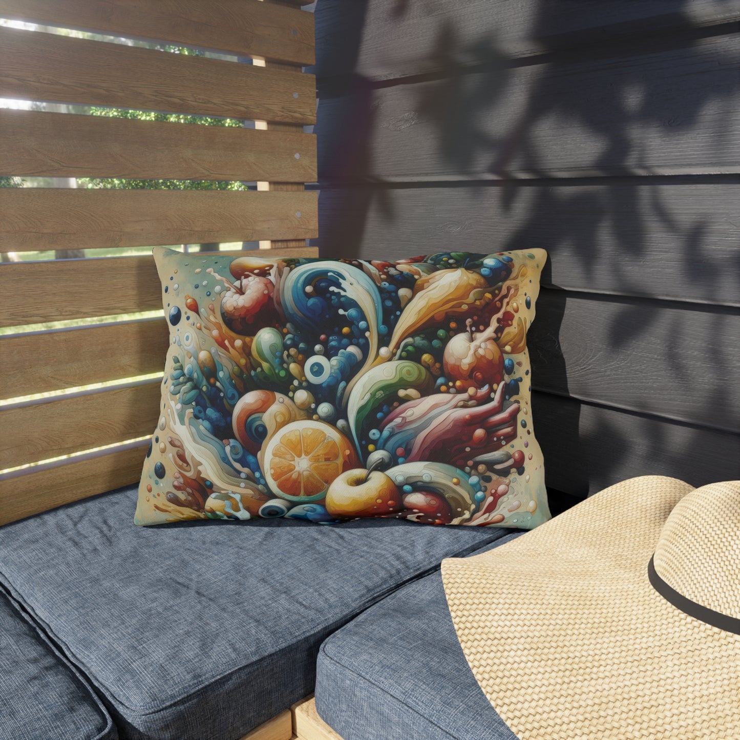 Nourishing Tachism Symphony Outdoor Pillows