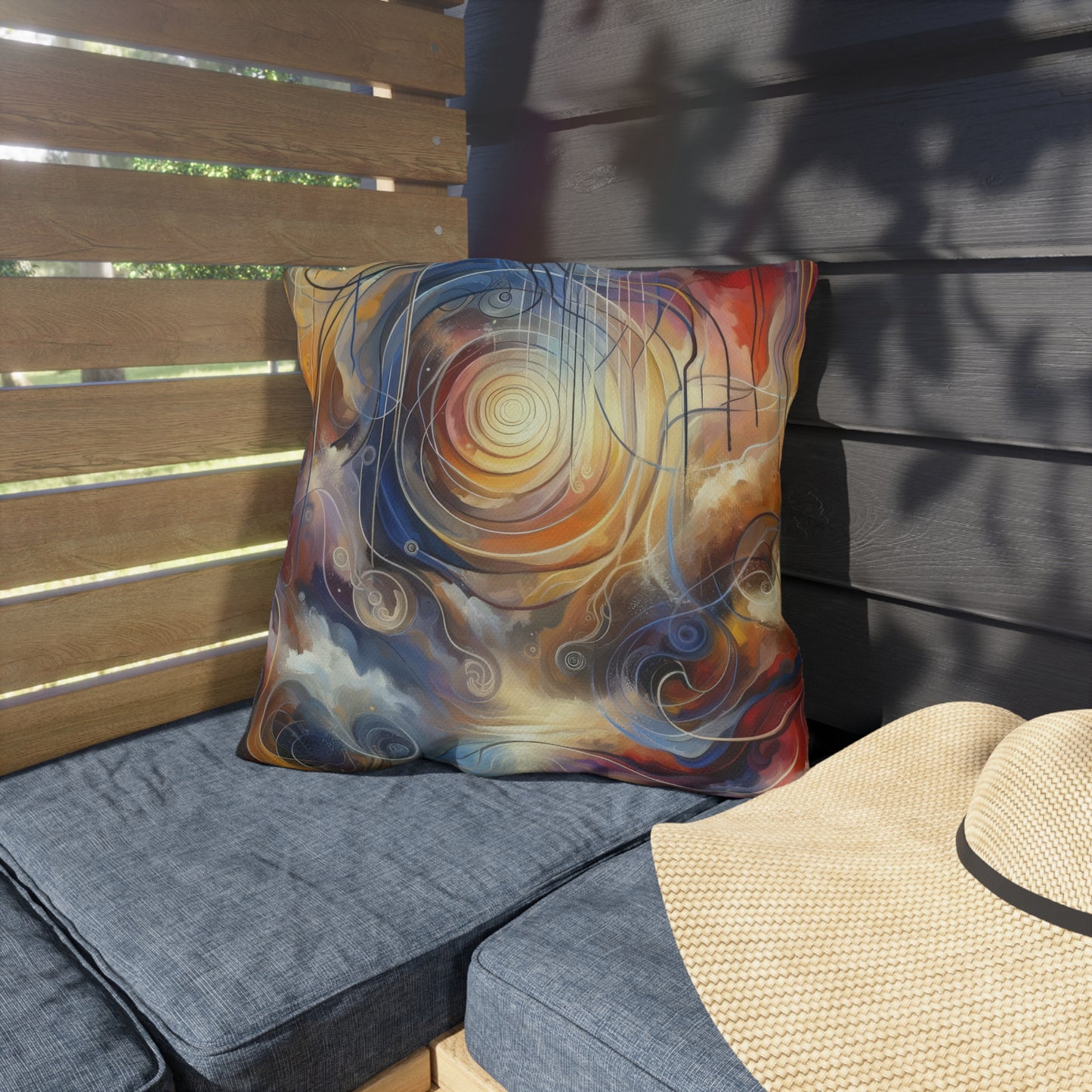 Presence Anchored Tachism Outdoor Pillows