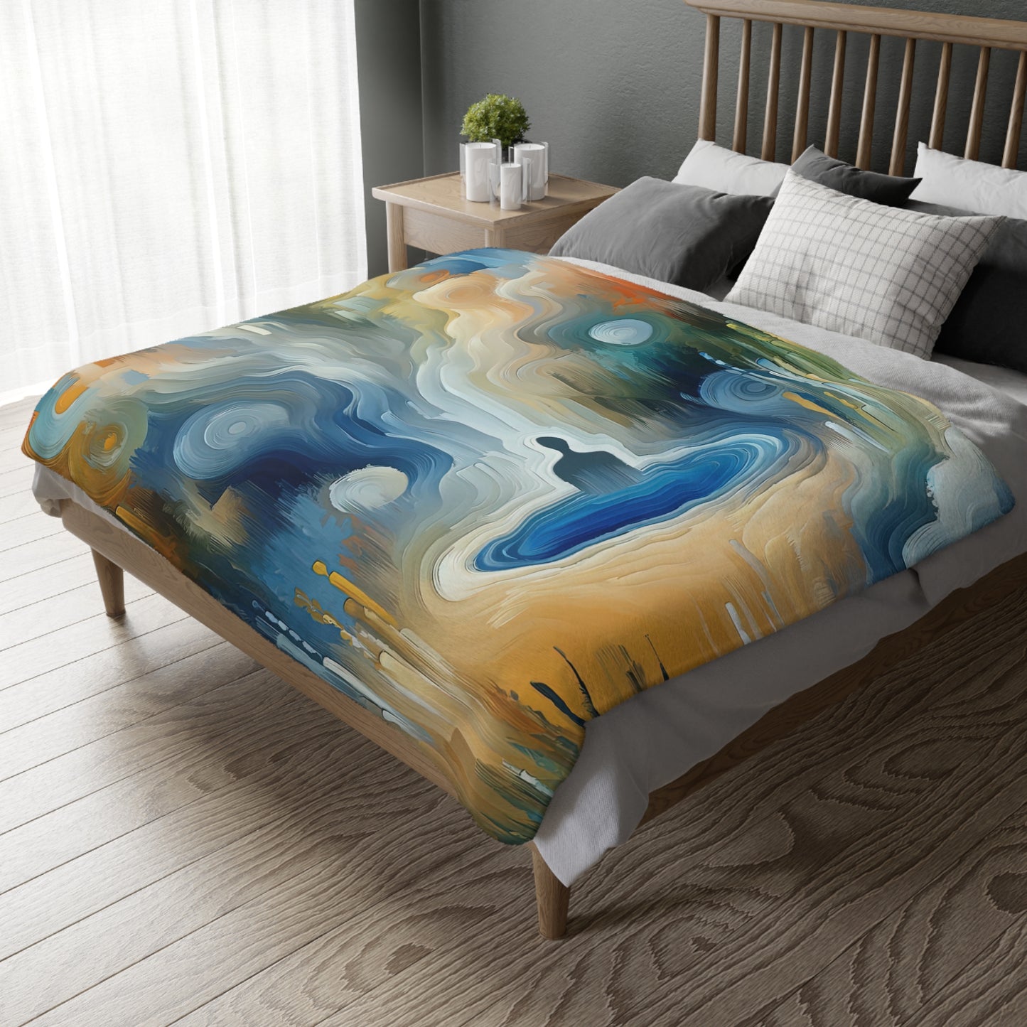 Psyche Spa Serenity Velveteen Microfiber Blanket (Two-sided print)