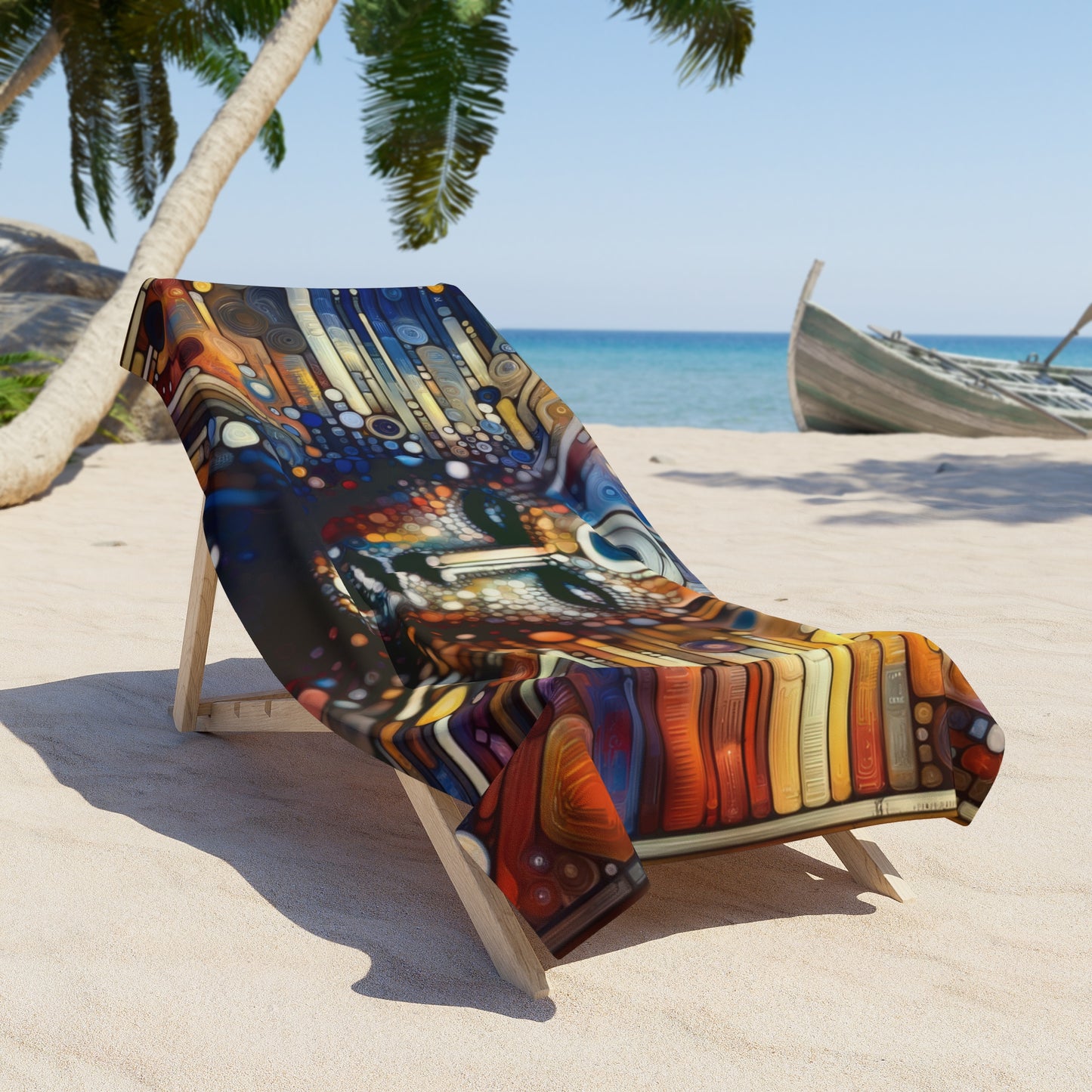 Digital Rhythm Tapestry Beach Towel