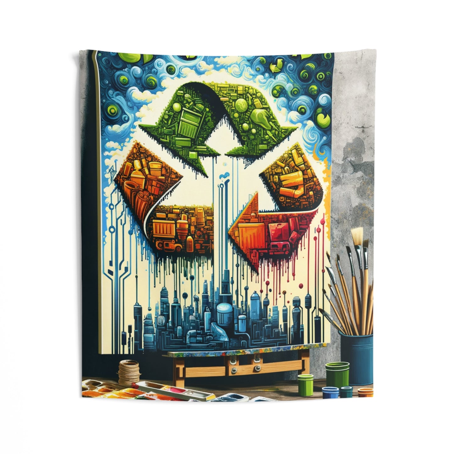 Upcycling Lifecycle Artistry Indoor Wall Tapestries