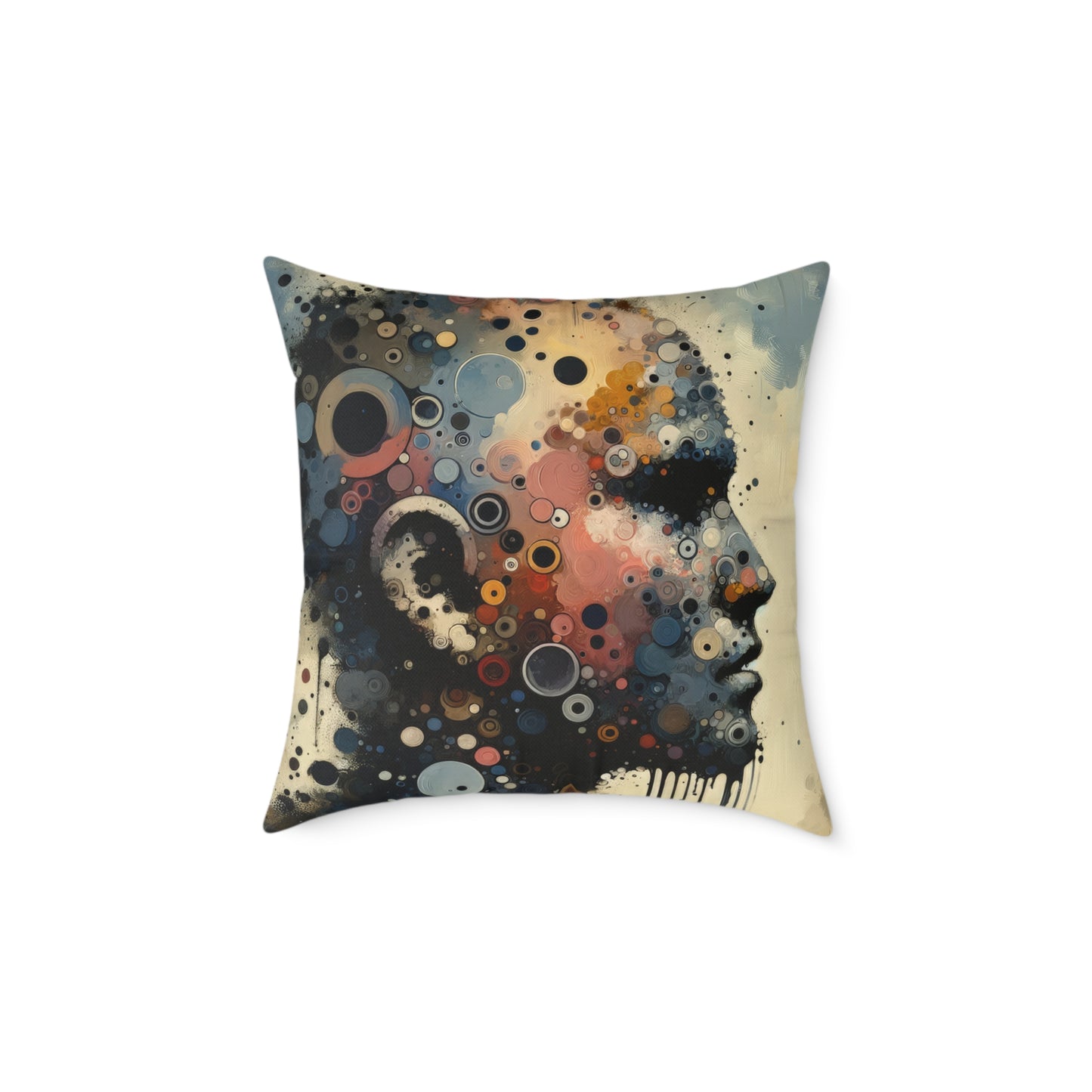 Reflective Tachism Contemplation Spun Polyester Pillow