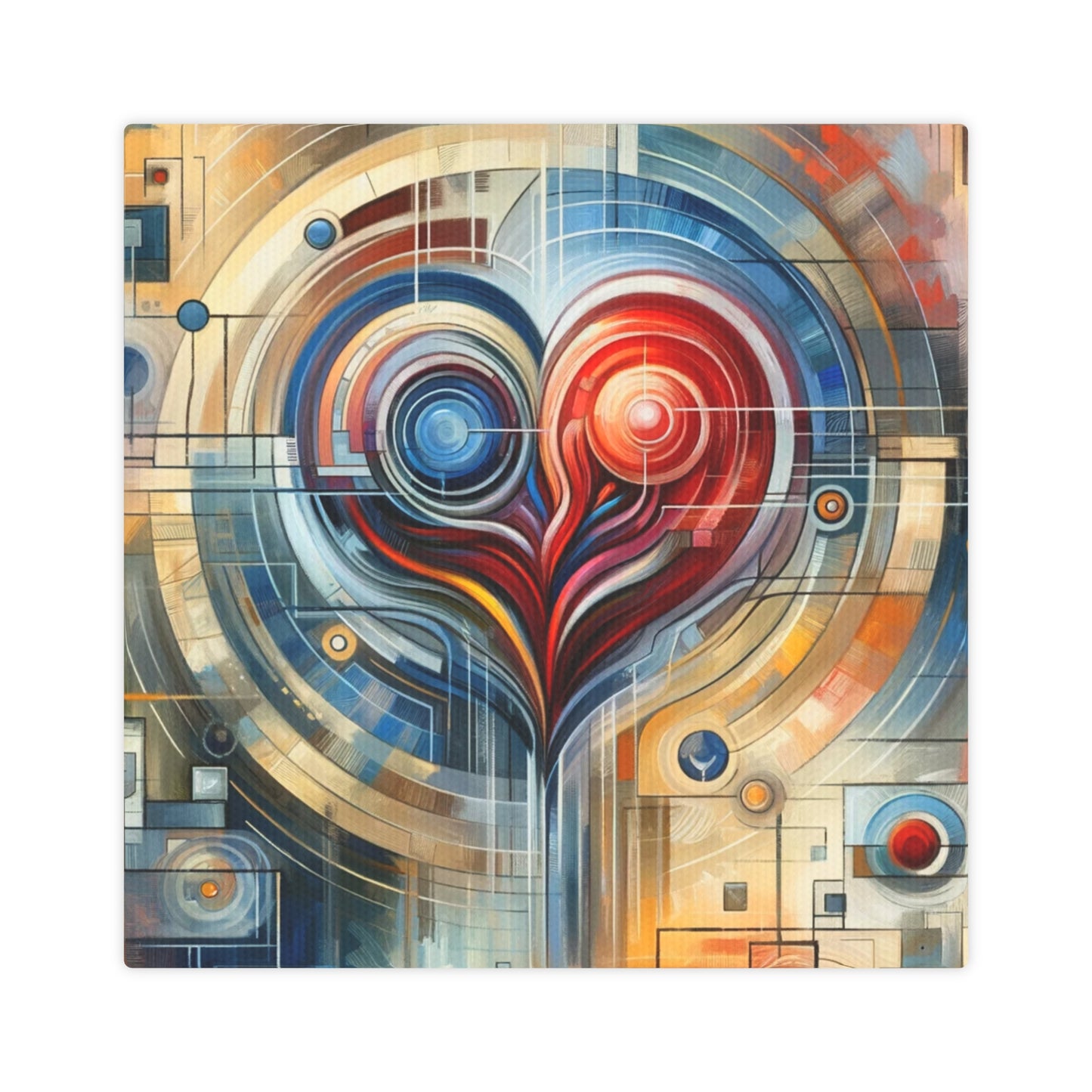 Techno Heart Harmony Canvas Photo Tile