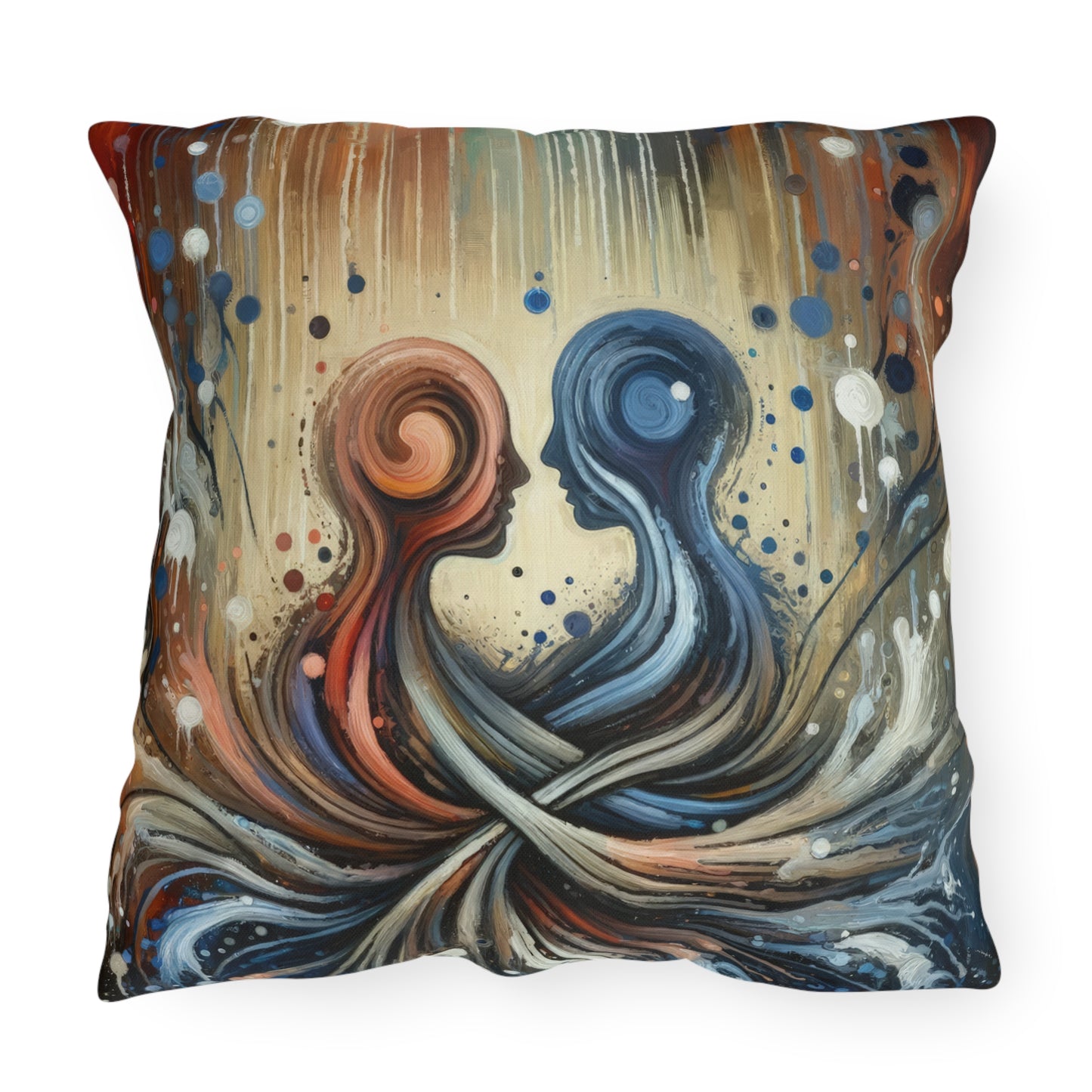 Empathic Connection Tachism Outdoor Pillows