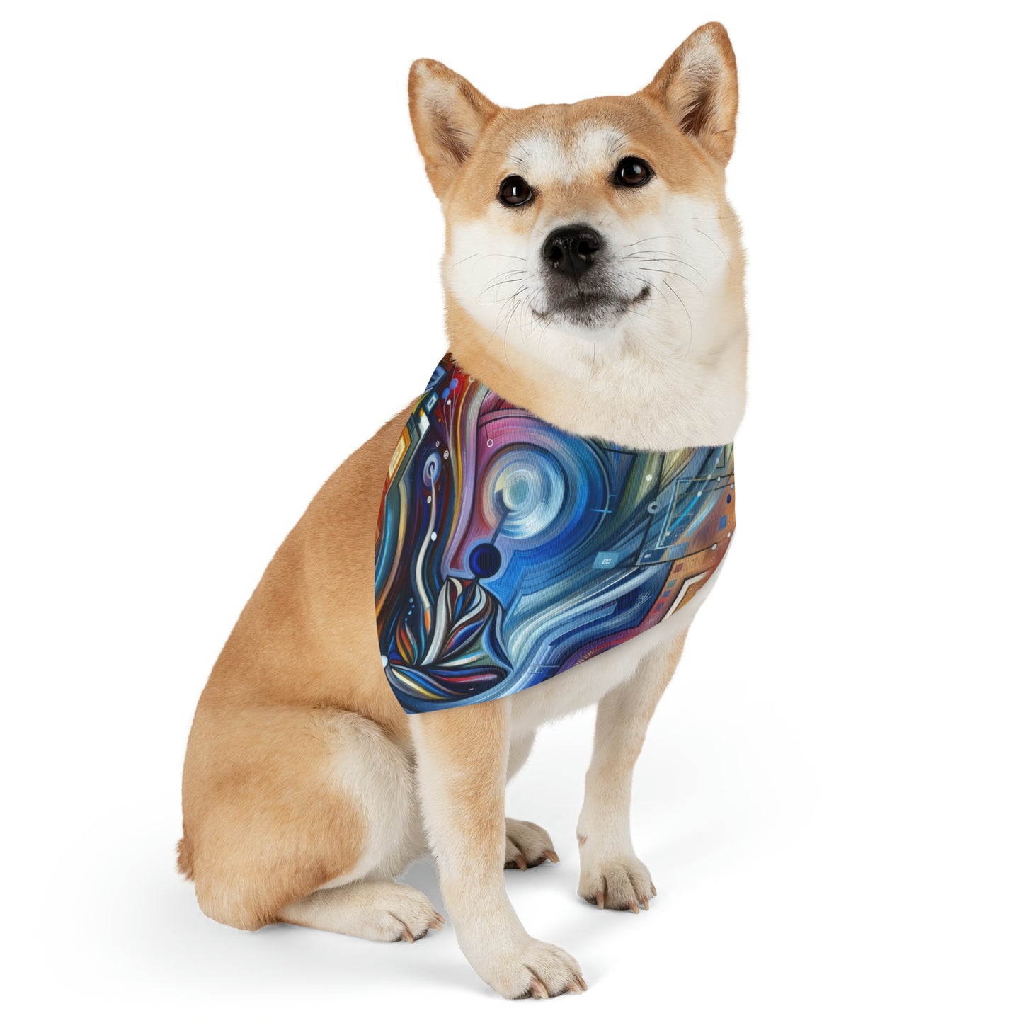 Digital Mindfulness Abstract Pet Bandana Collar
