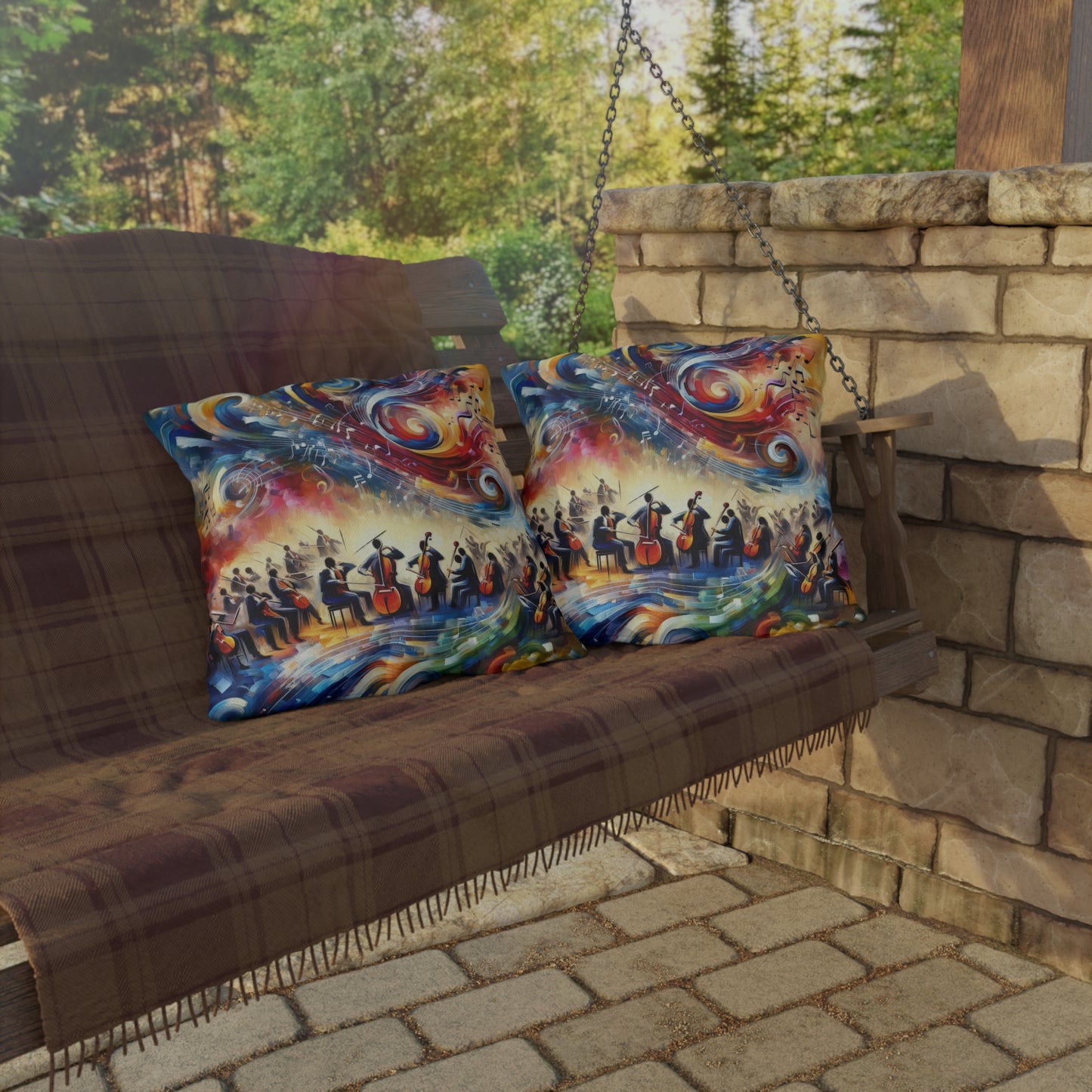 Vibrant Maestro Symphony Outdoor Pillows